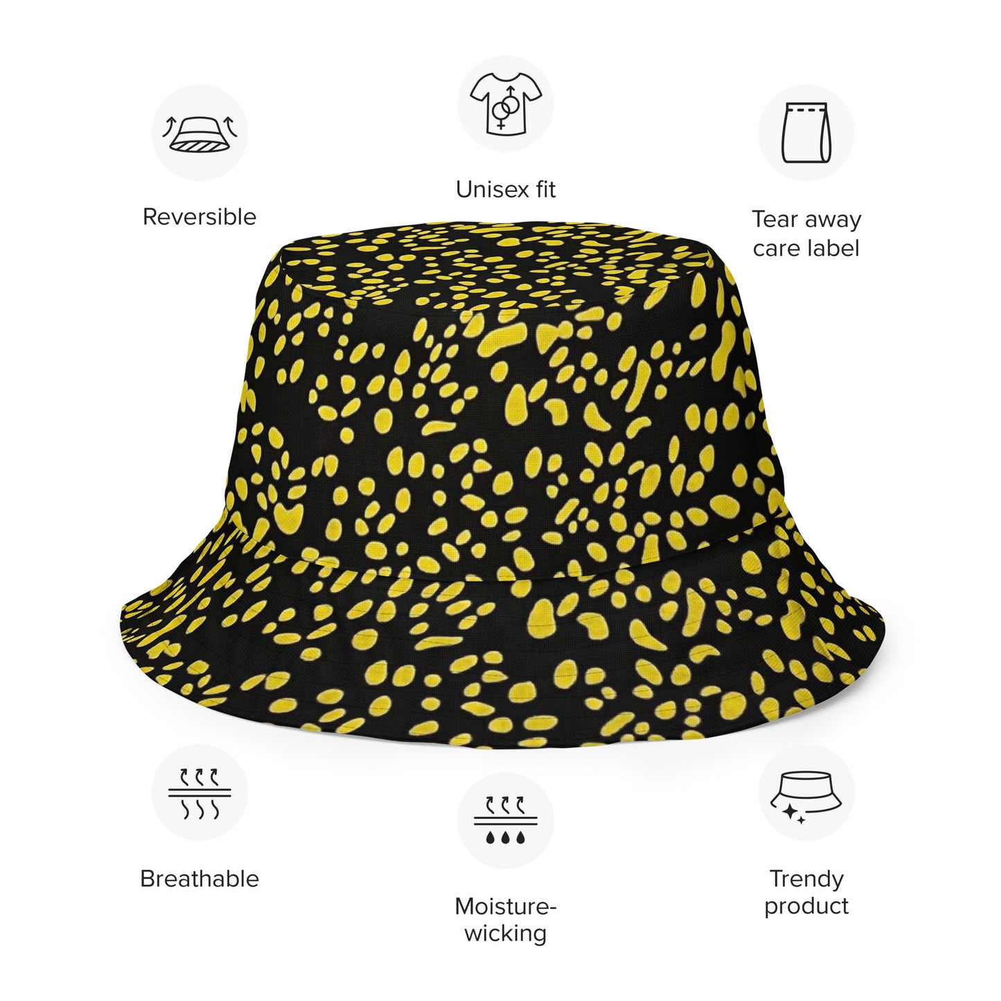 Yellow & White Dots Bucket Hat