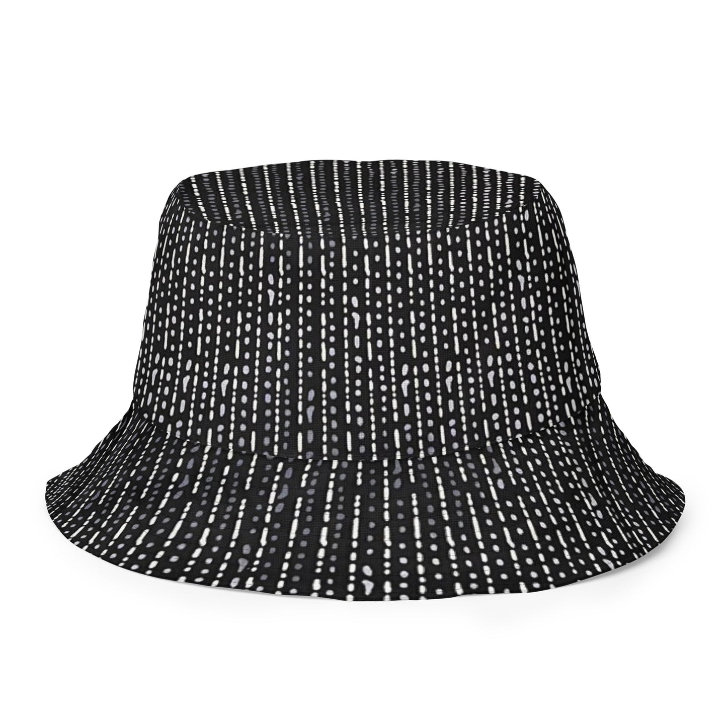 Grey & Burgundy Stripe Bucket Hat