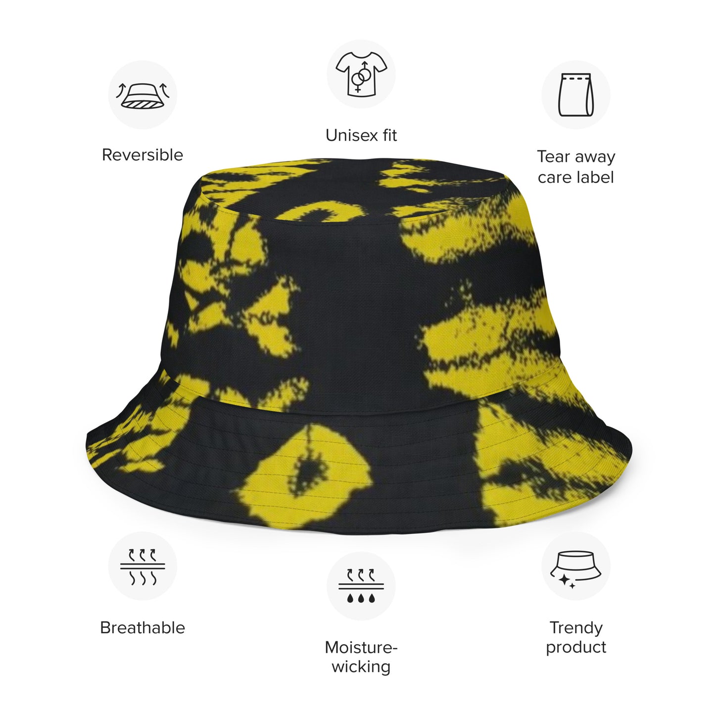 Yellow & Turquoise Tie-Dye Adire Bucket Hat