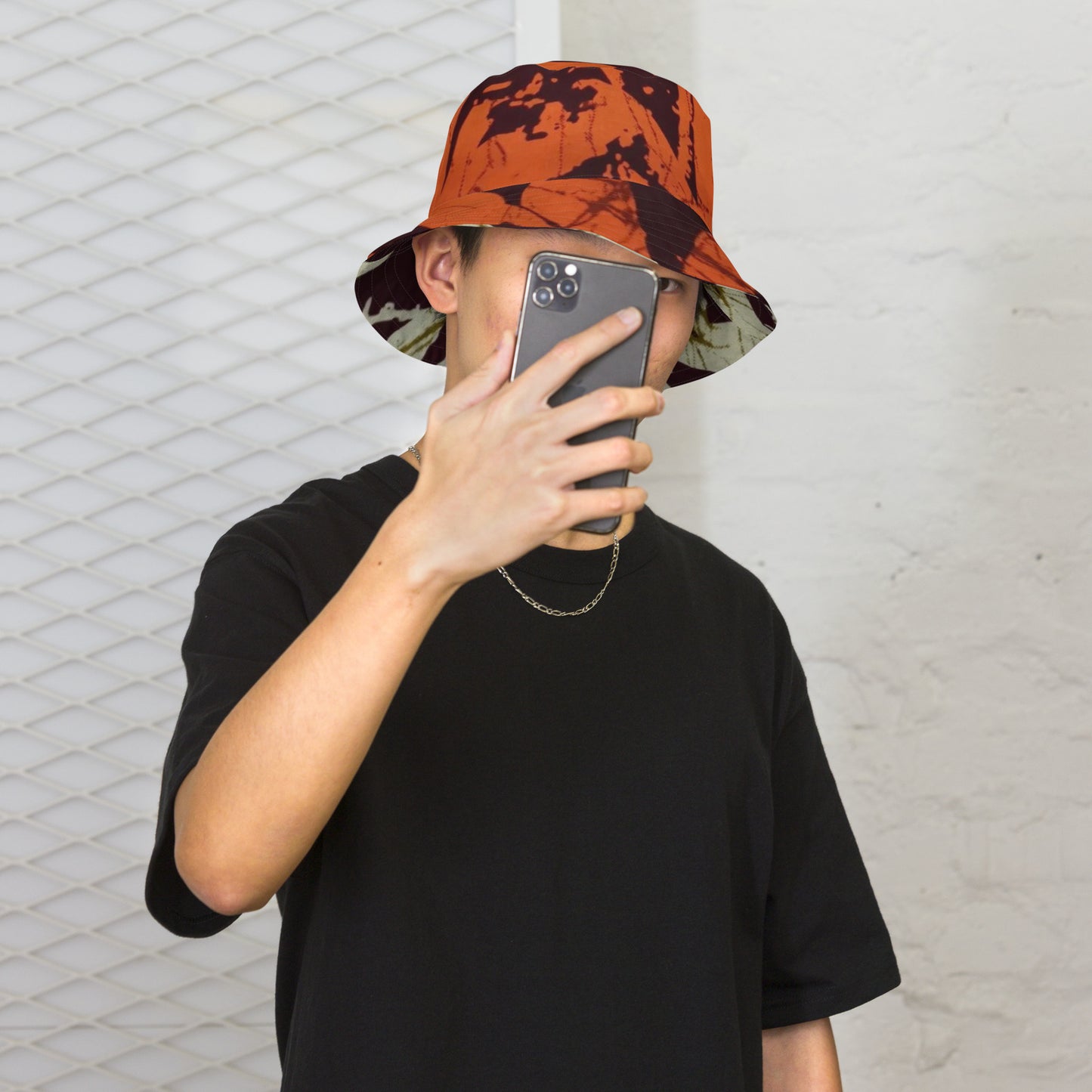 Orange Brown Bucket Hat