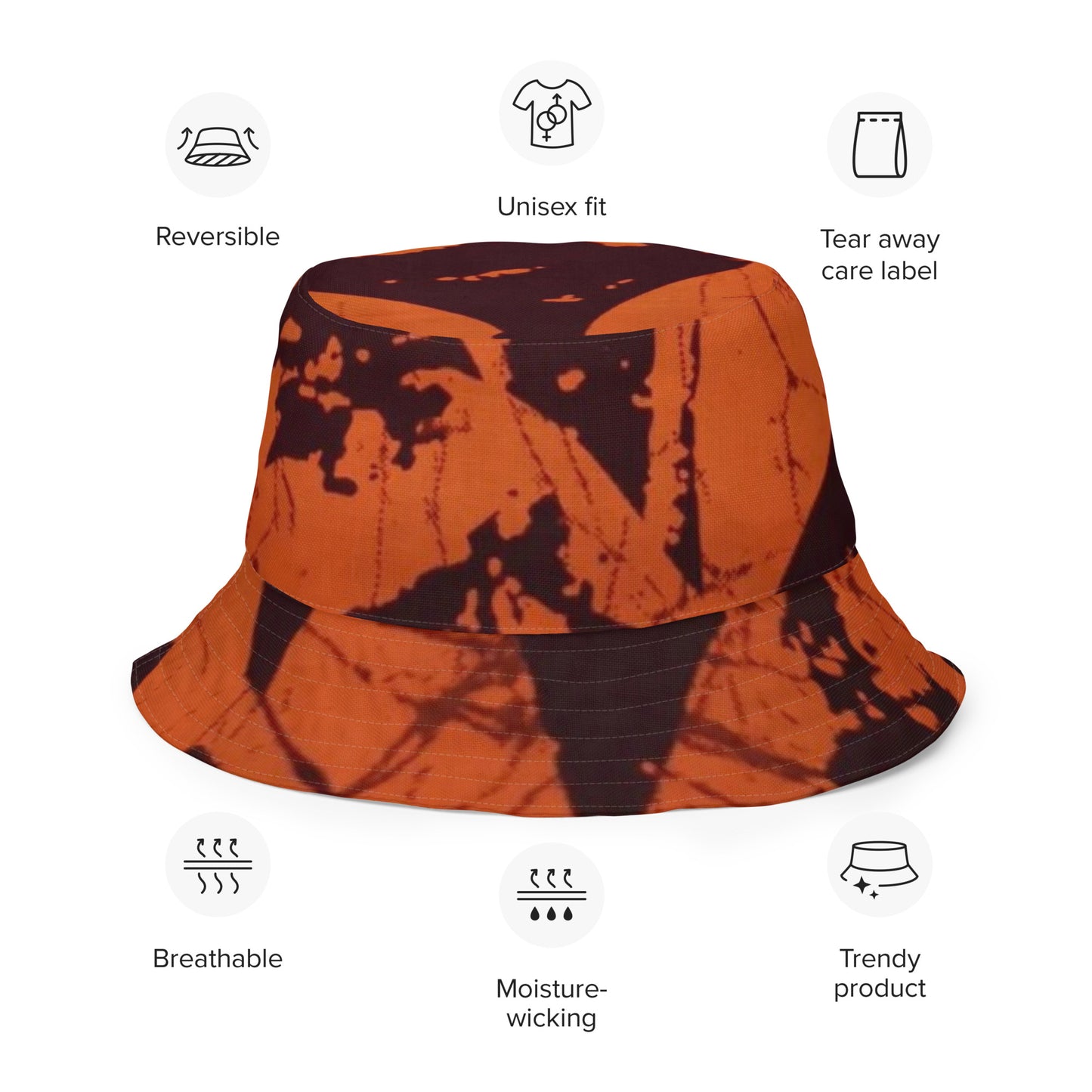 Orange Brown Bucket Hat