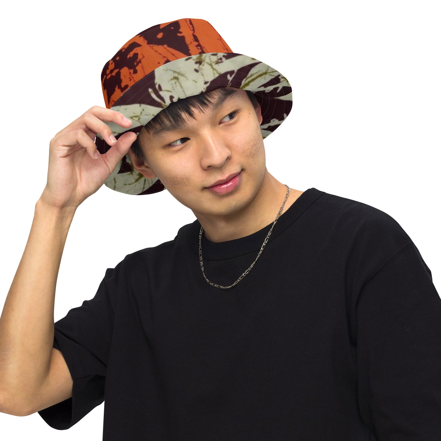 Orange Brown Bucket Hat