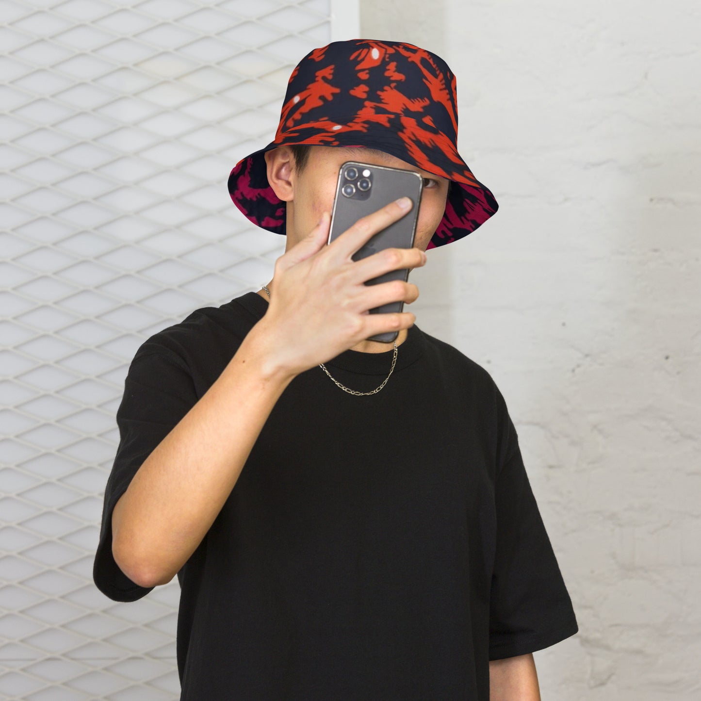 Orange Pink Leopard Bucket Hat