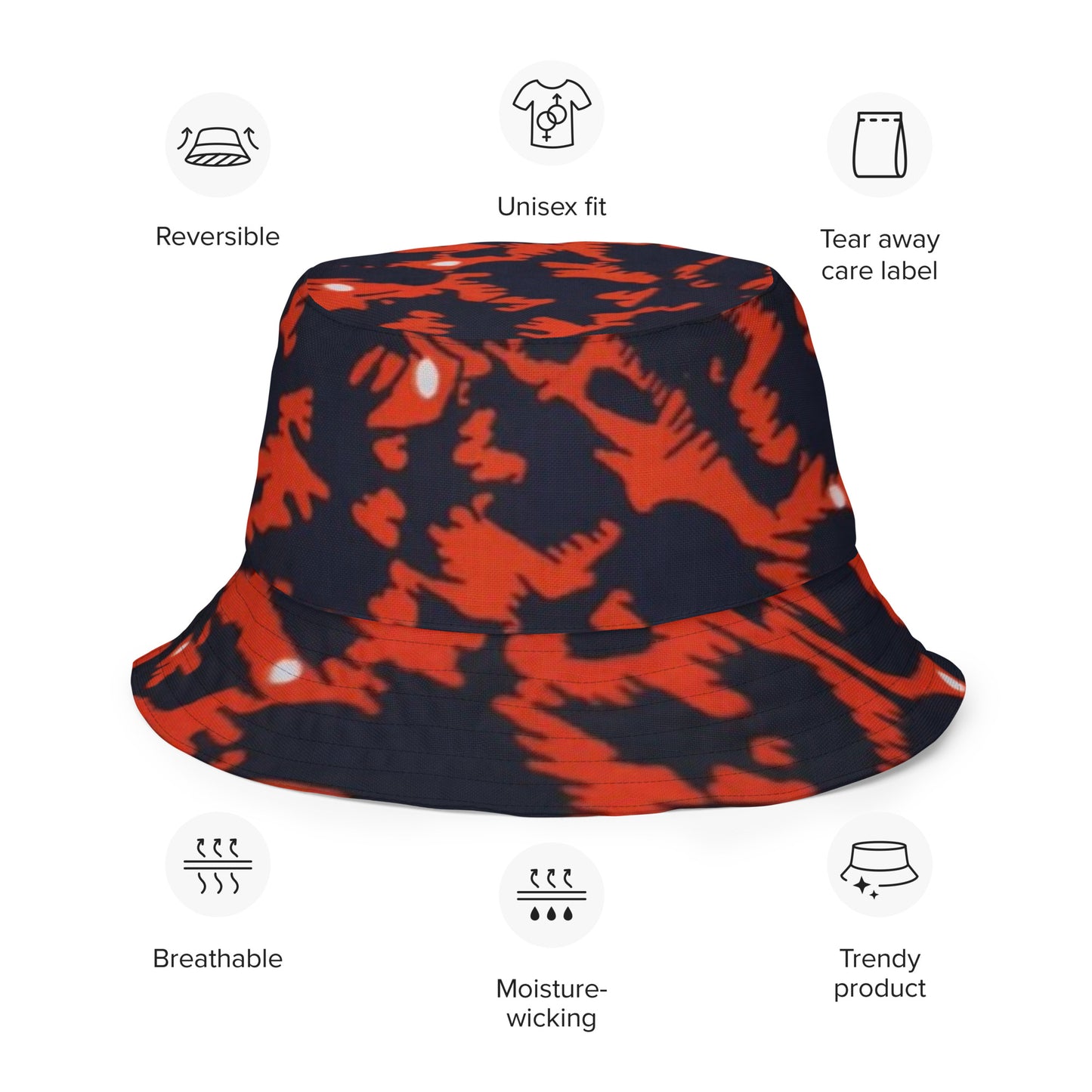 Orange Pink Leopard Bucket Hat