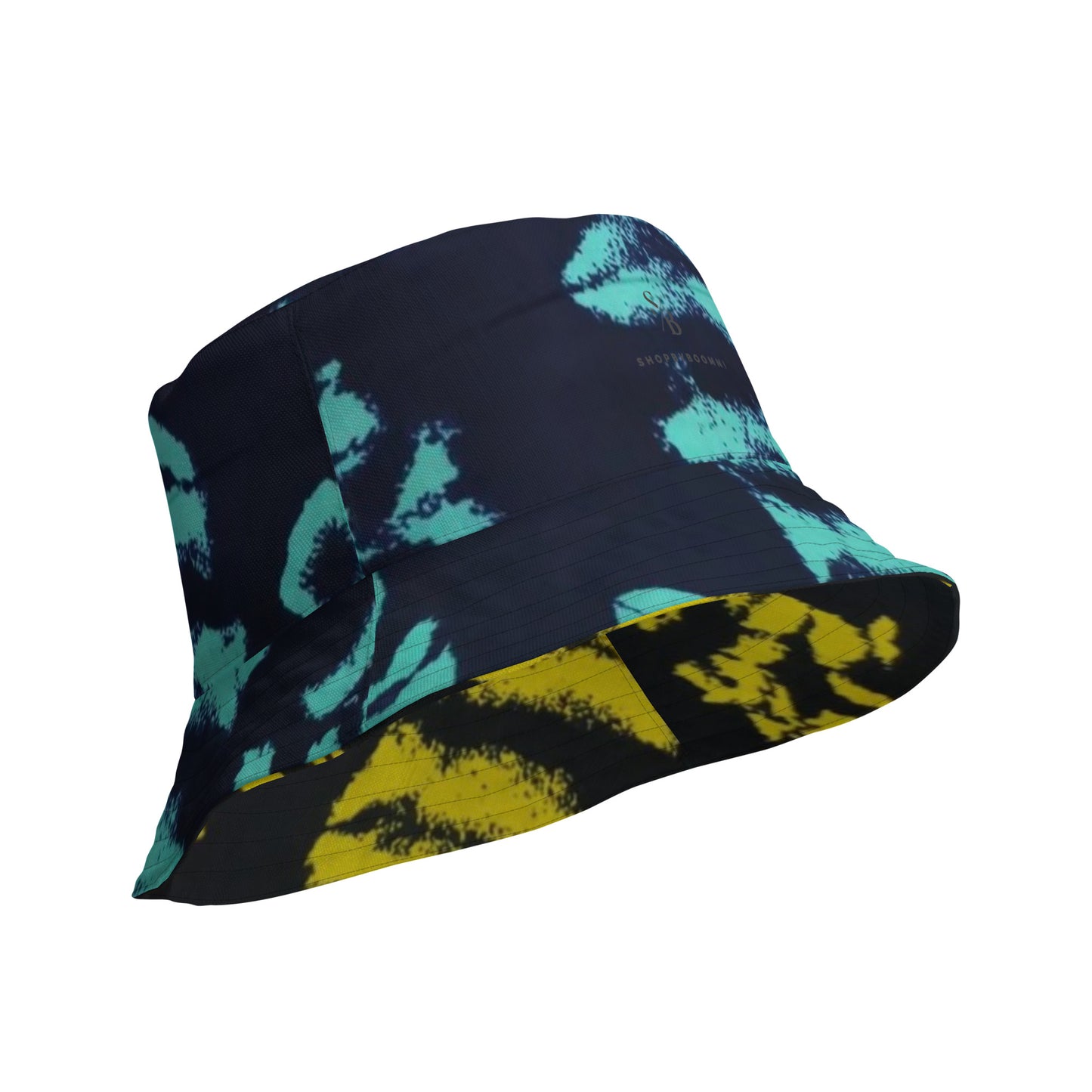 Yellow & Turquoise Tie-Dye Adire Bucket Hat