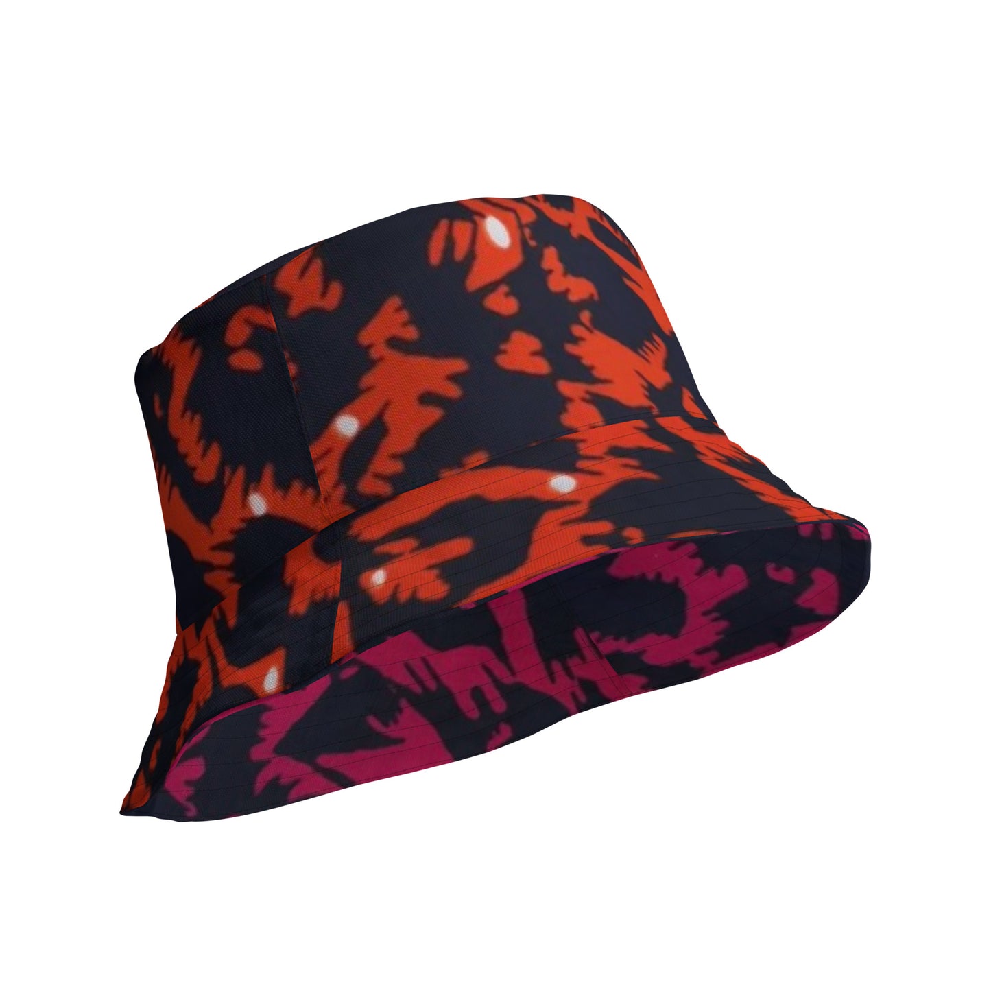 Orange Pink Leopard Bucket Hat