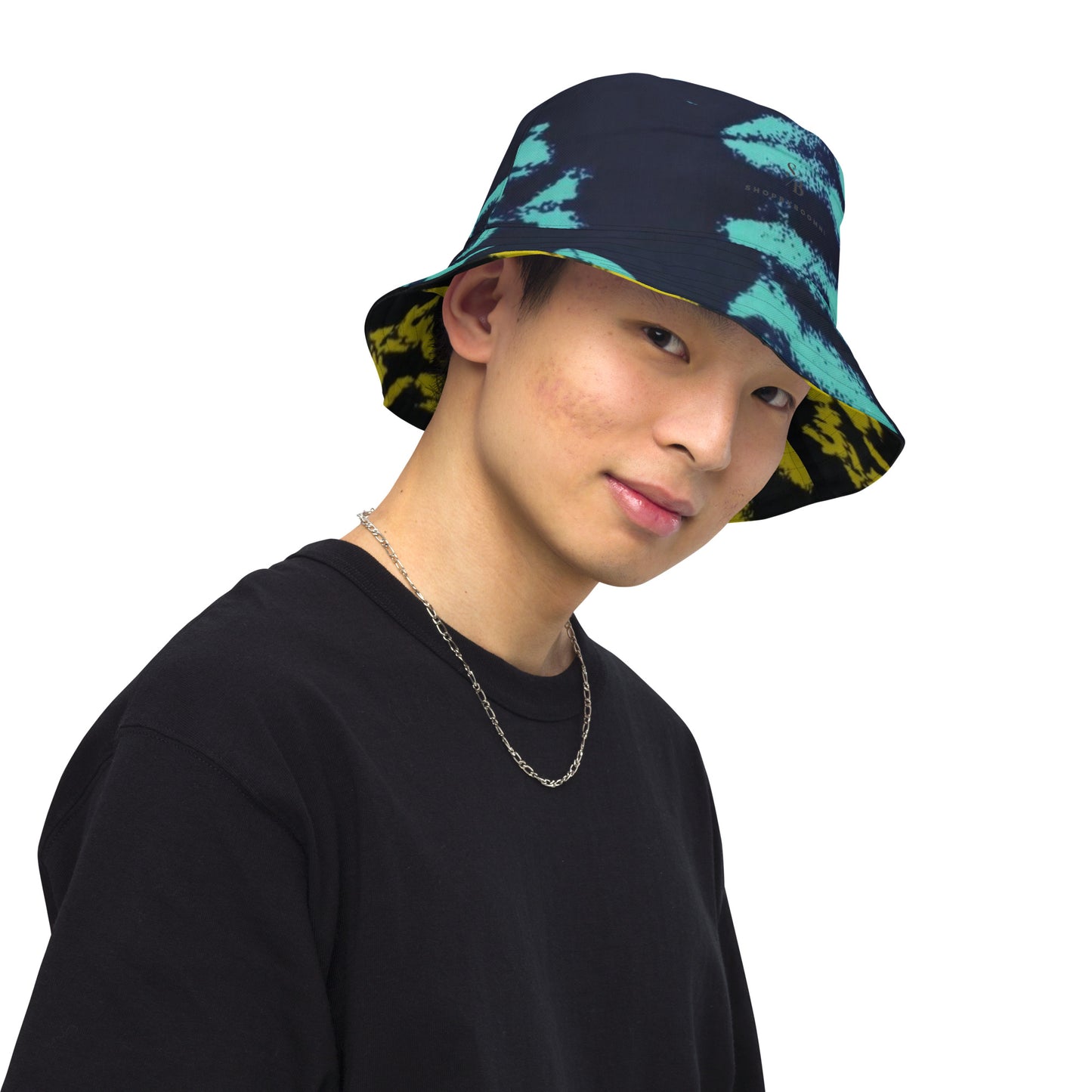 Yellow & Turquoise Tie-Dye Adire Bucket Hat