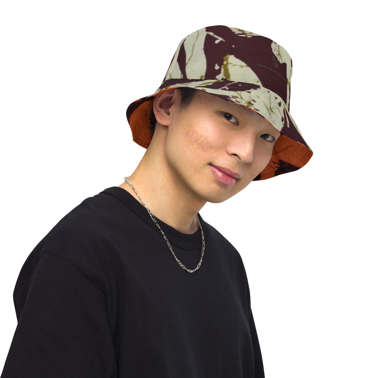 Orange Brown Bucket Hat