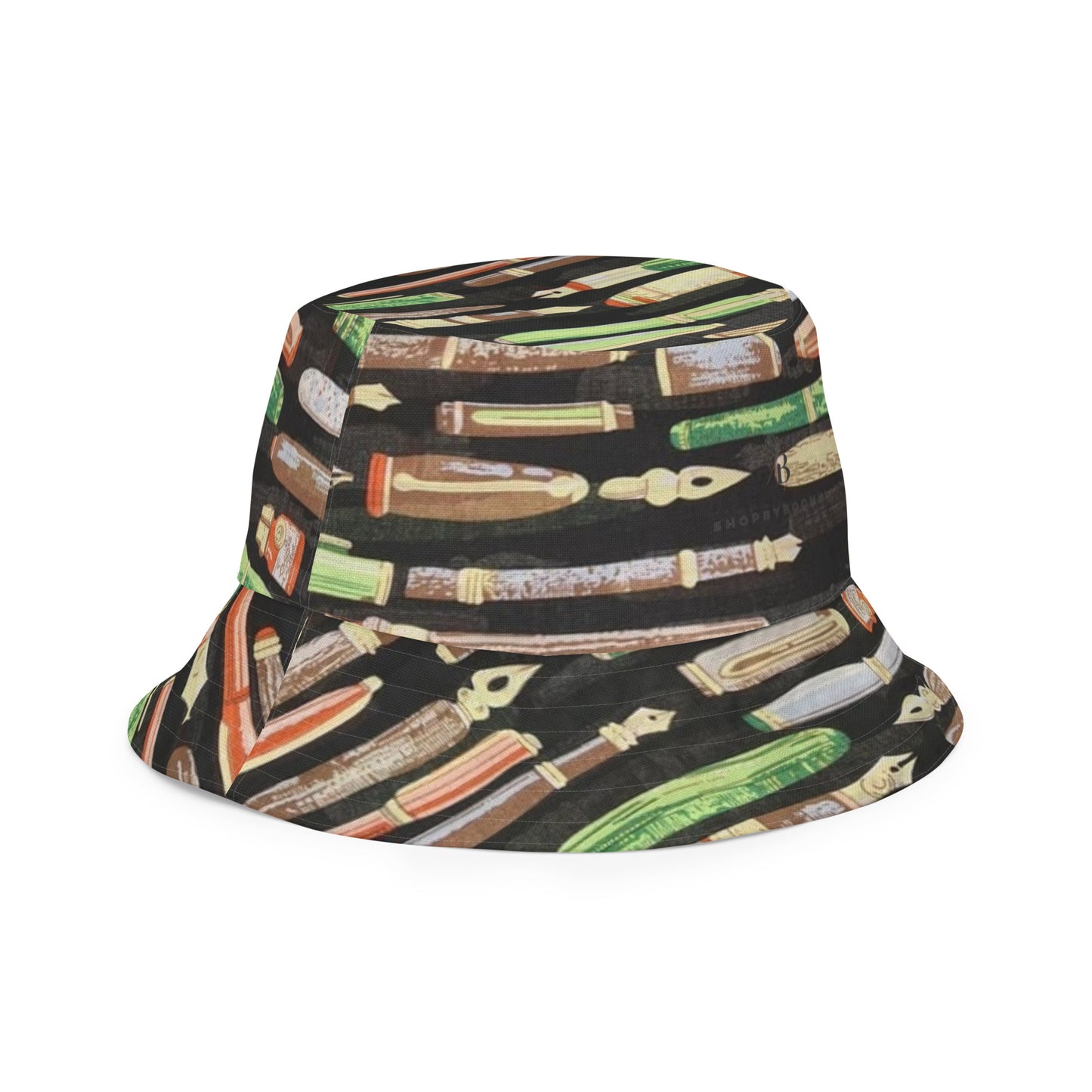 Brown Green Print Bucket Hat