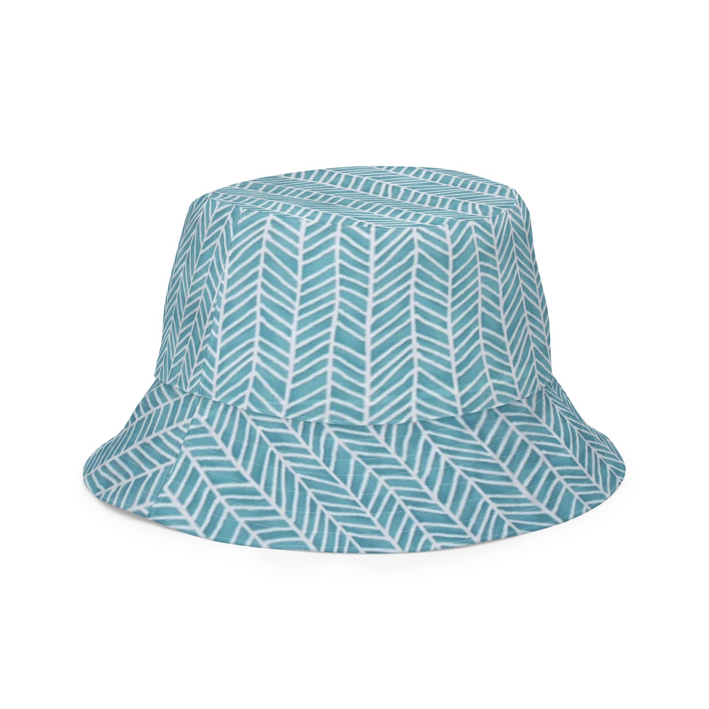 Zebra Aqua Chevron Reversible Bucket Hat