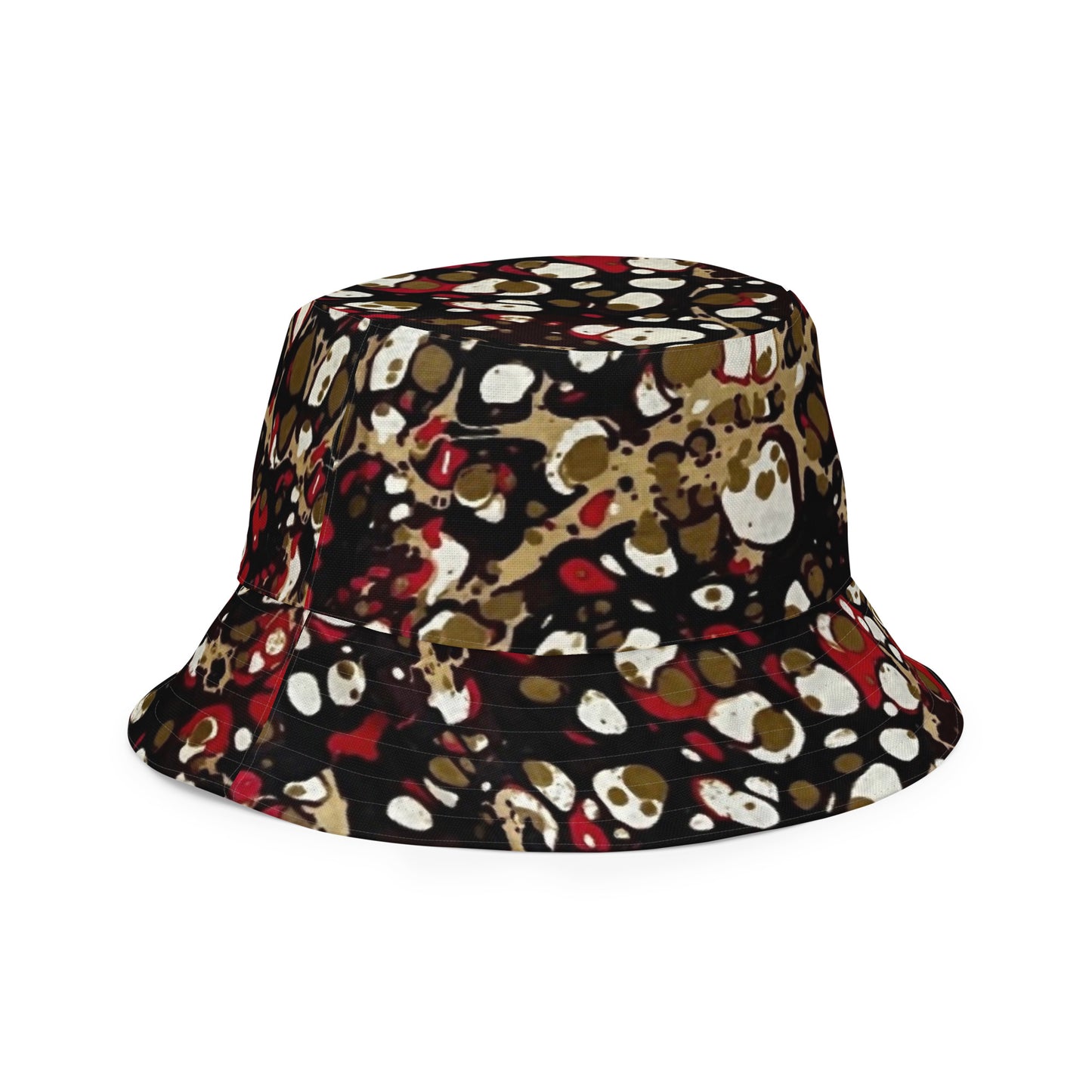 Red & Yellow Abstract Adire Bucket Hat