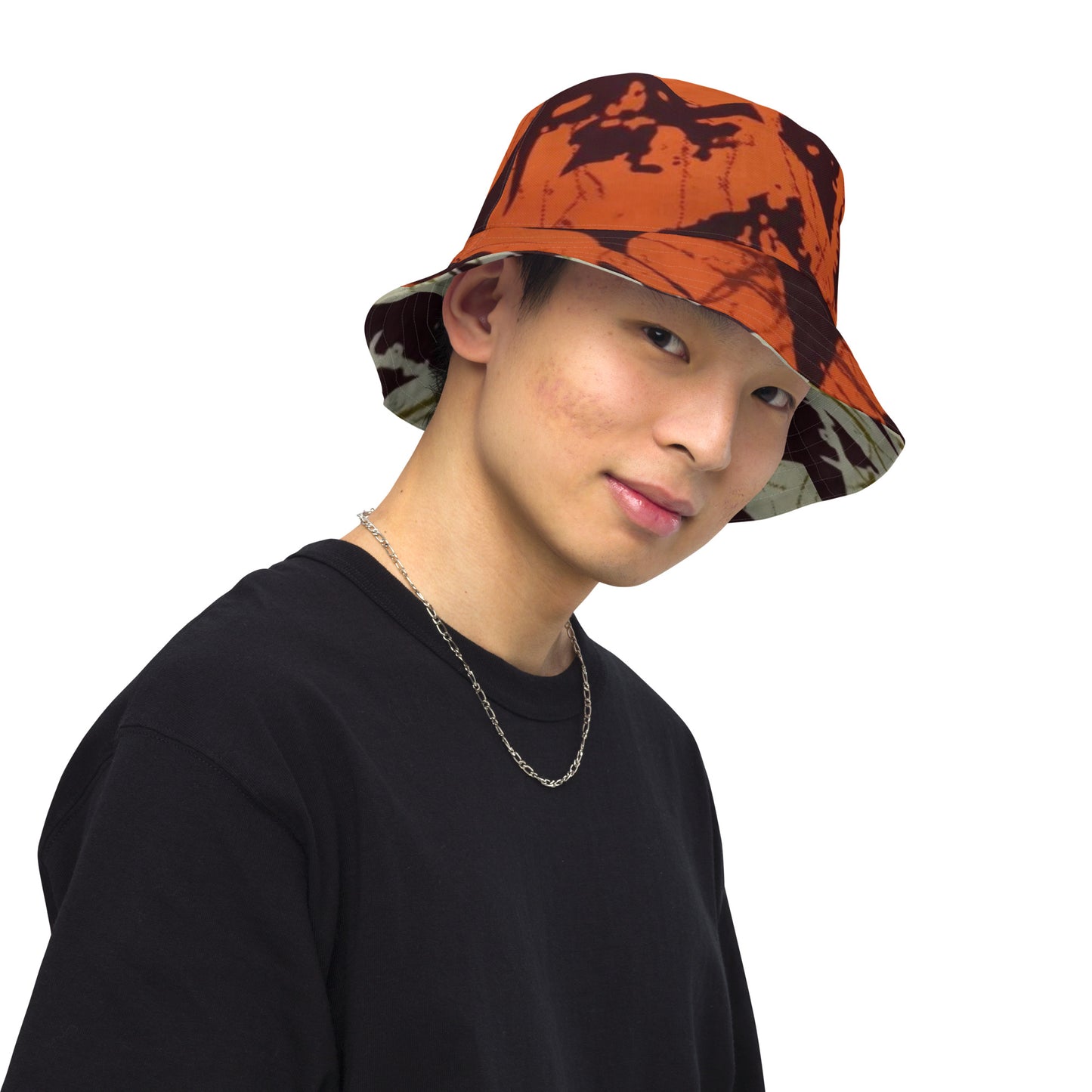 Orange Brown Bucket Hat