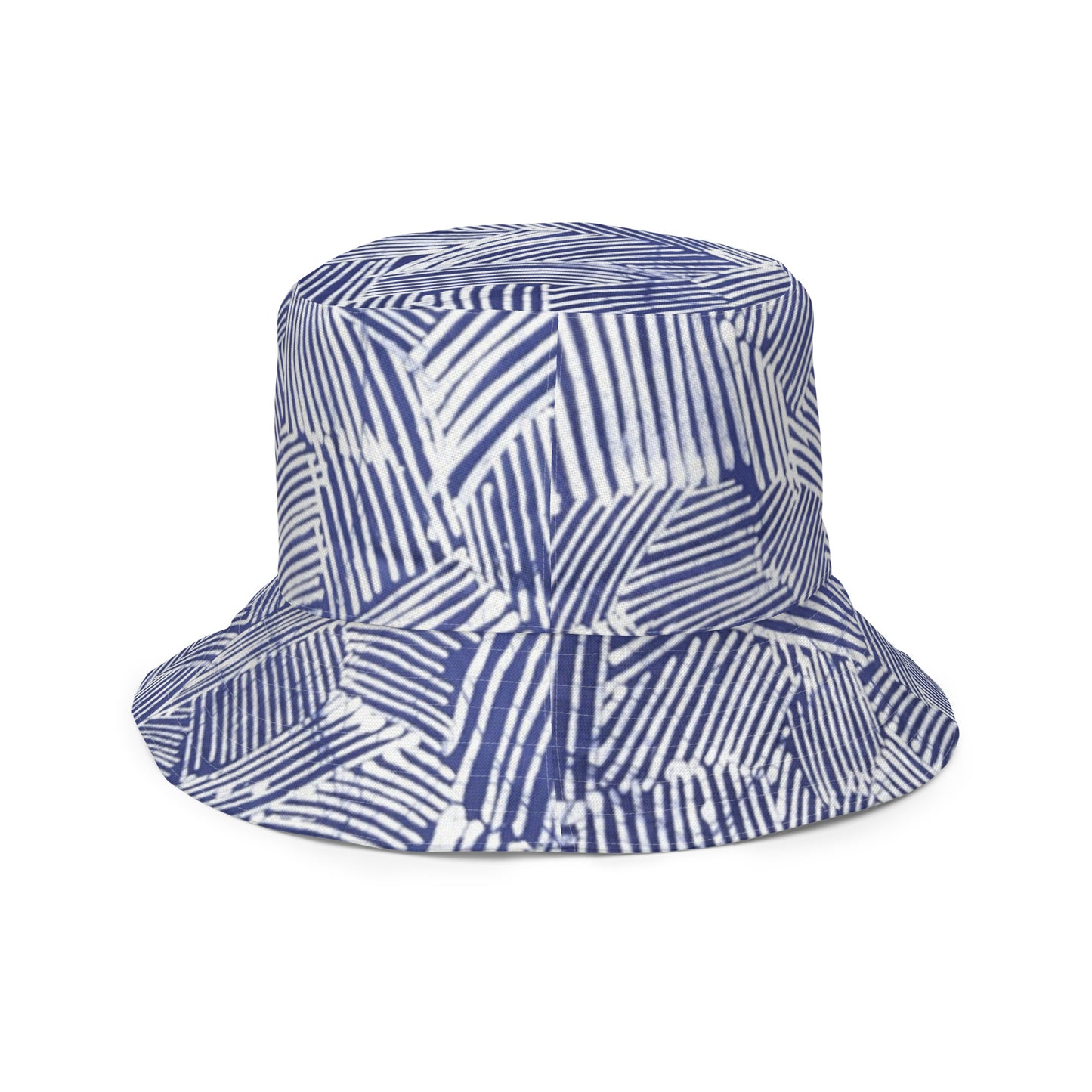 Red White Blue Stripe Adire Reversible Bucket Hat