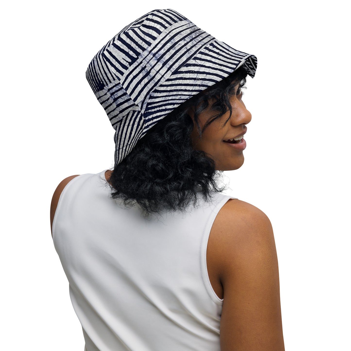 Stripey Adire Bucket Hat