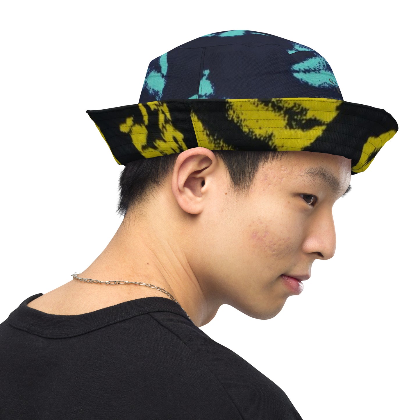 Yellow & Turquoise Tie-Dye Adire Bucket Hat