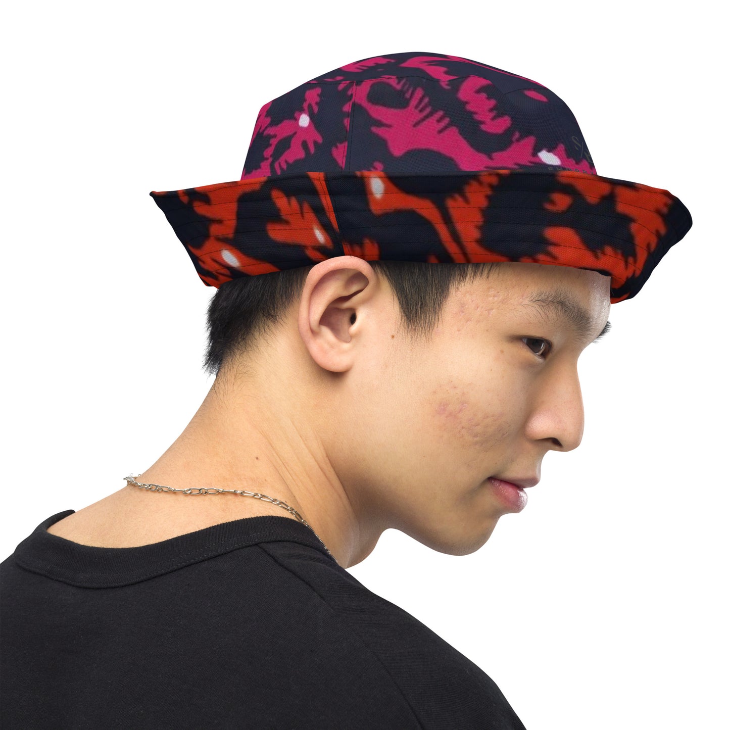 Orange Pink Leopard Bucket Hat