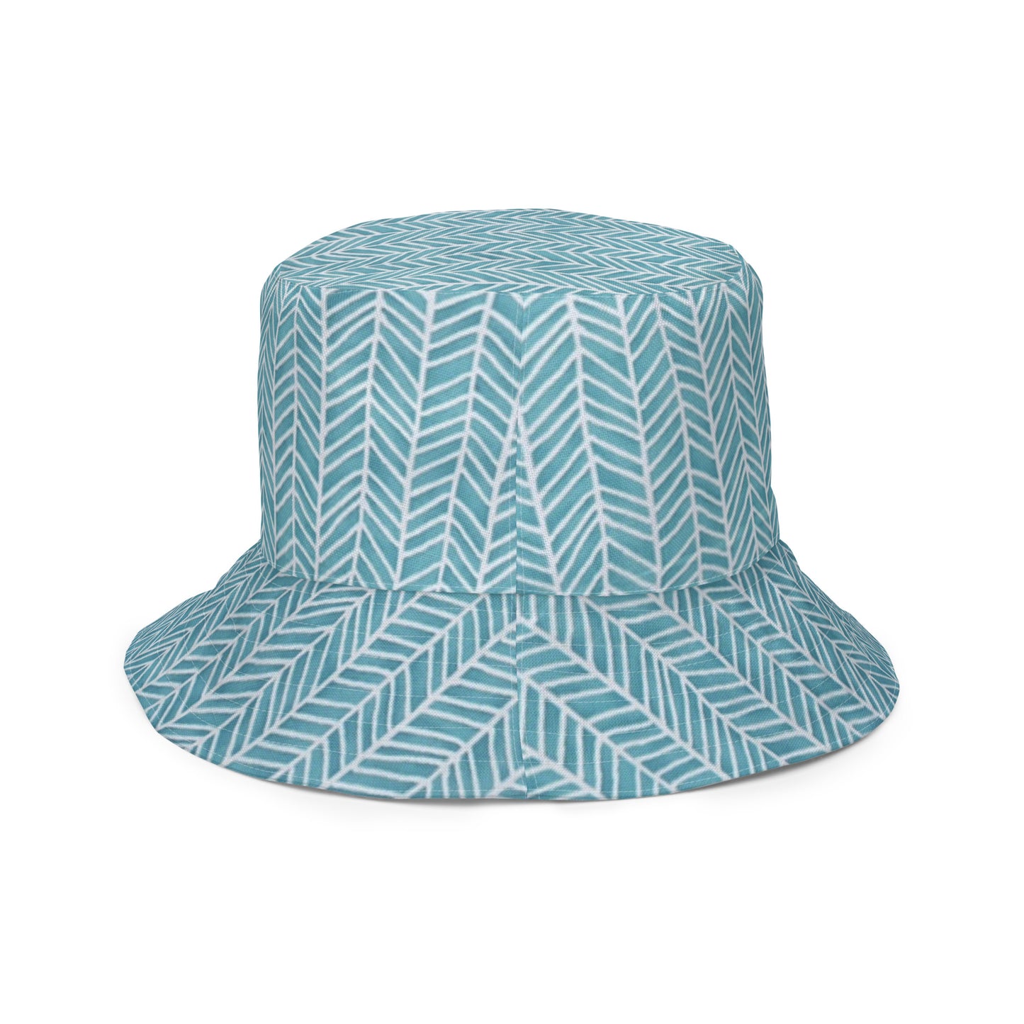 Zebra Aqua Chevron Reversible Bucket Hat