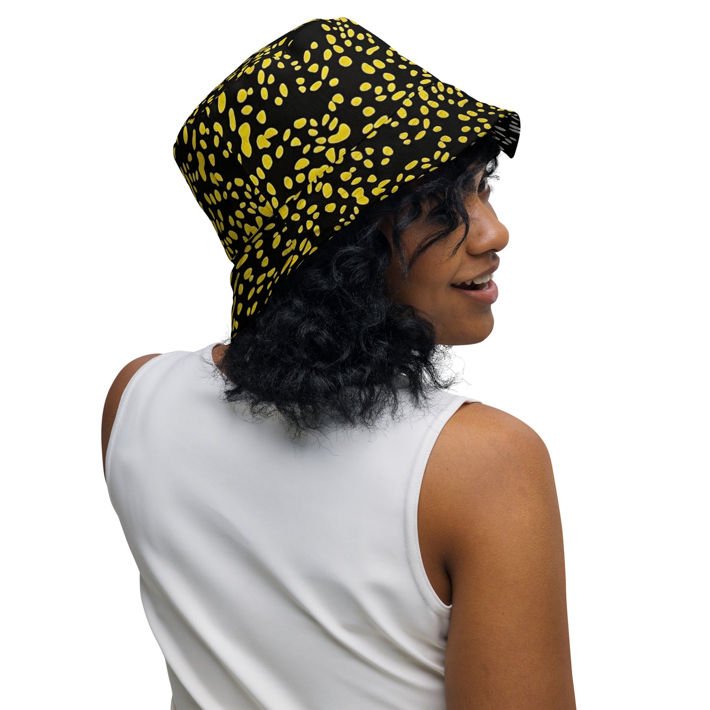 Yellow & White Dots Bucket Hat