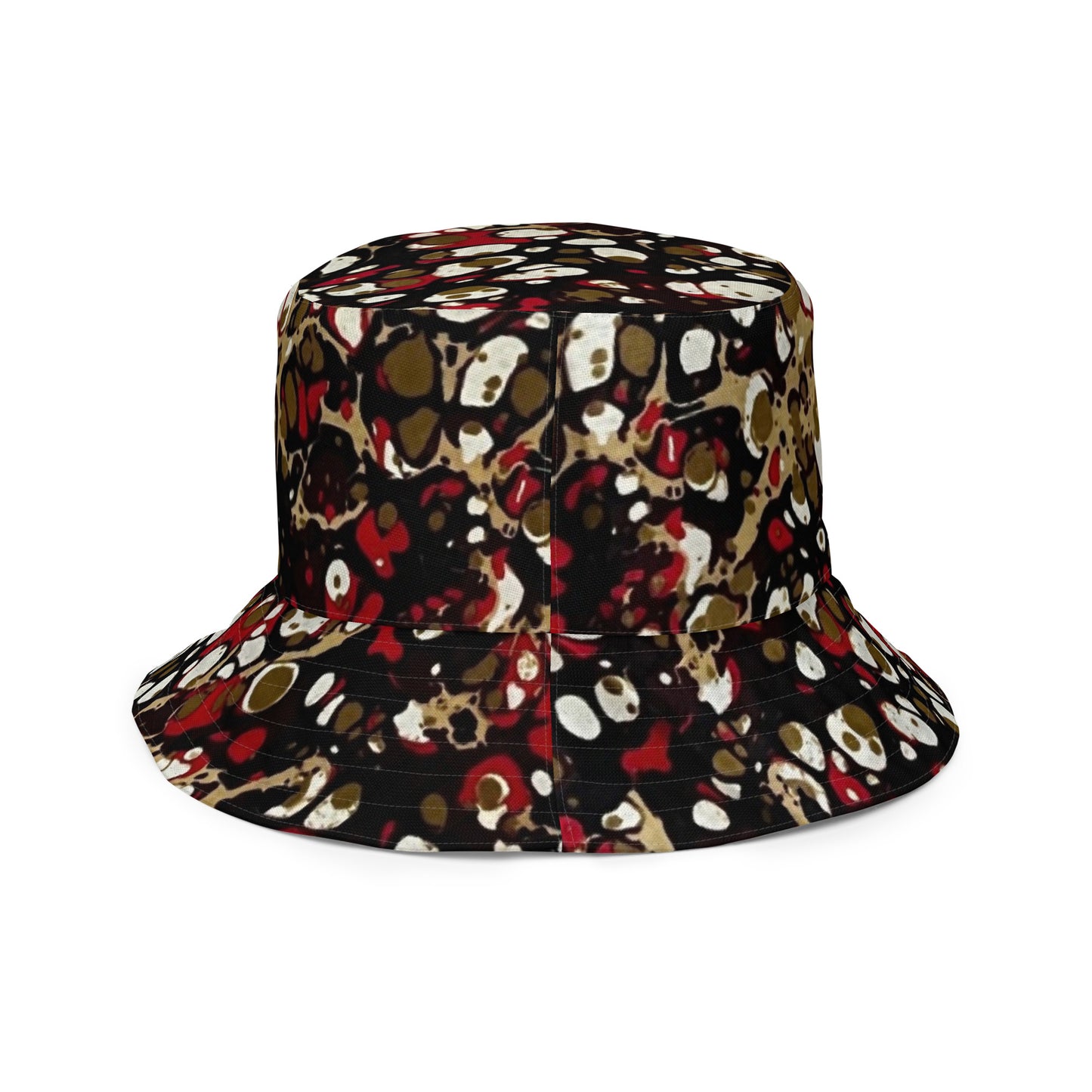 Red & Yellow Abstract Adire Bucket Hat