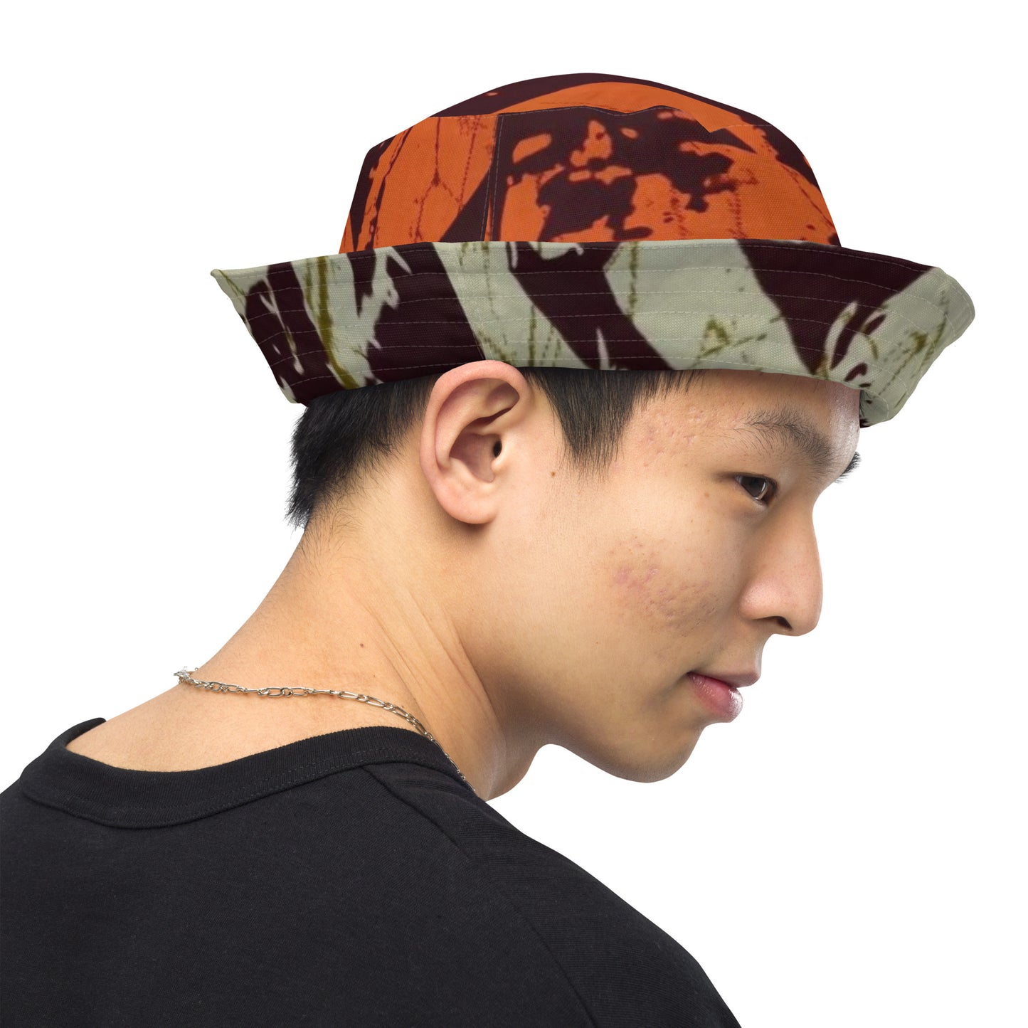 Orange Brown Bucket Hat