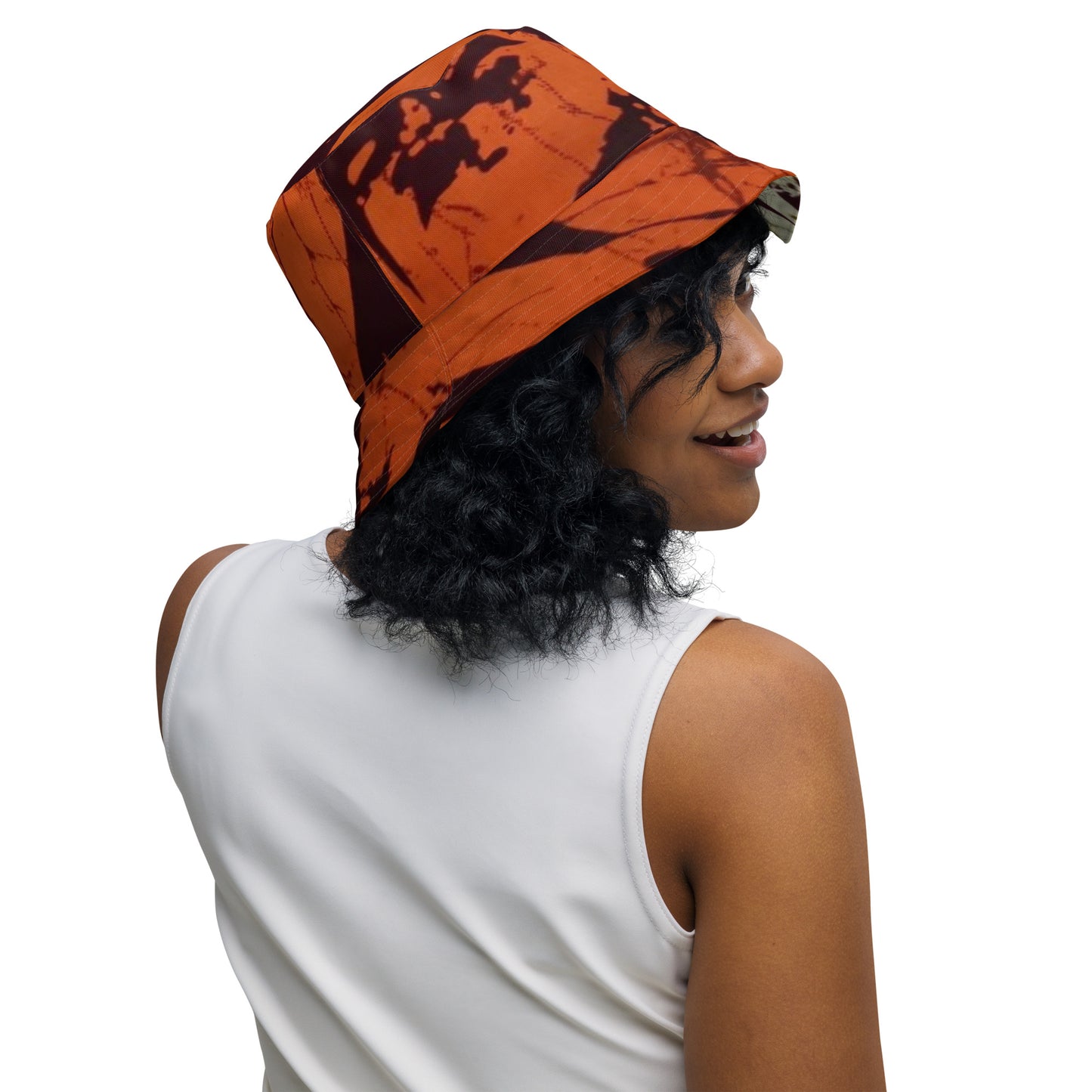 Orange Brown Bucket Hat