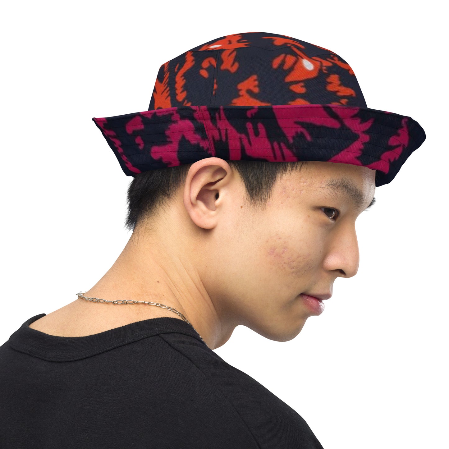 Orange Pink Leopard Bucket Hat