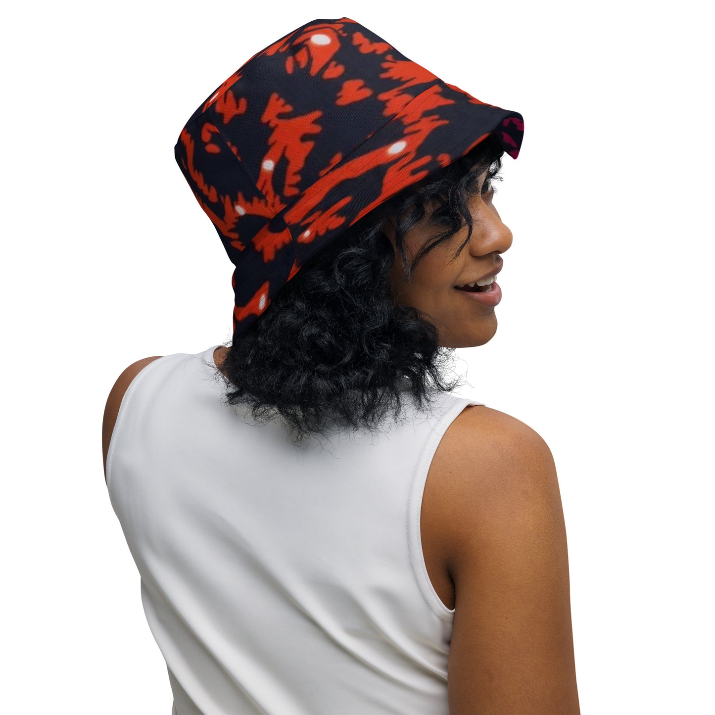 Orange Pink Leopard Bucket Hat