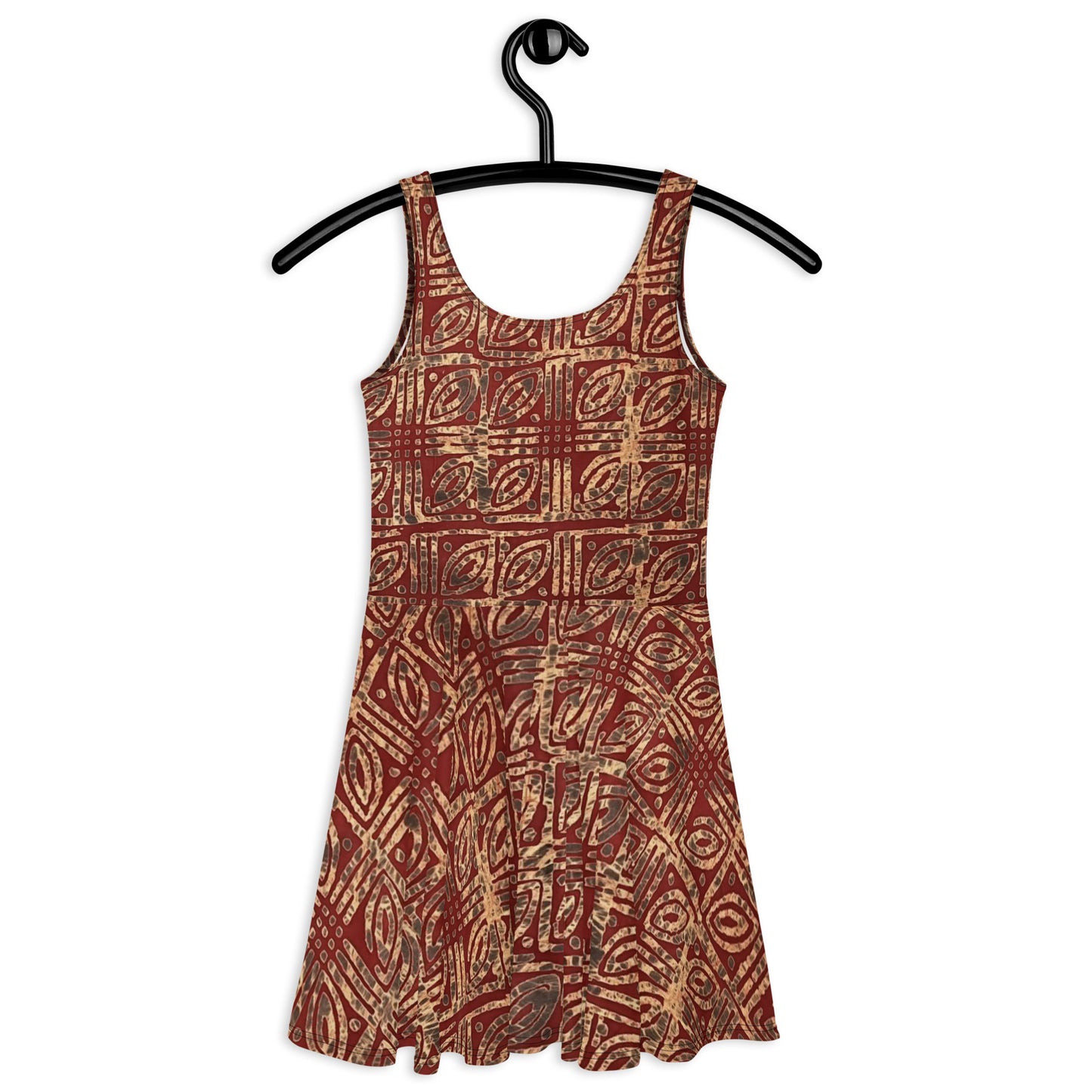 Copper & Gold Adire Skater Dress