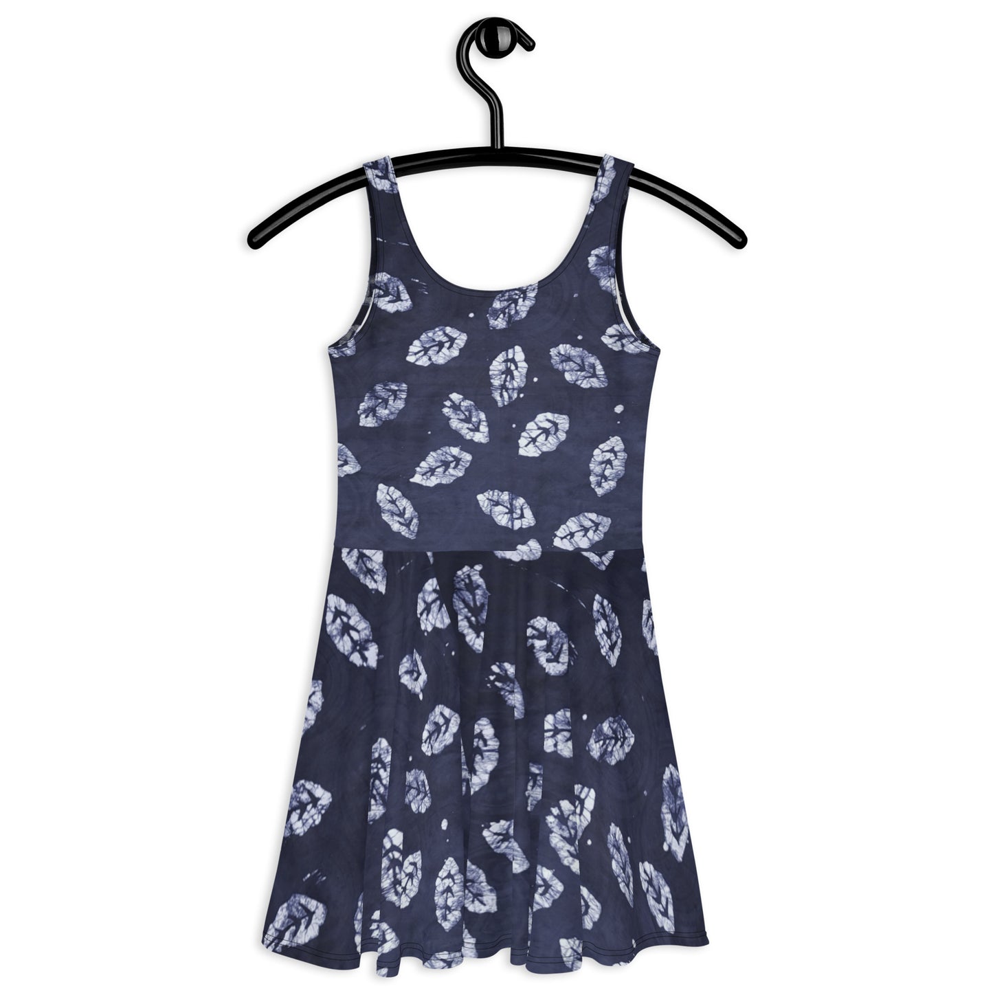 Indigo Leaf Adire Skater Dress