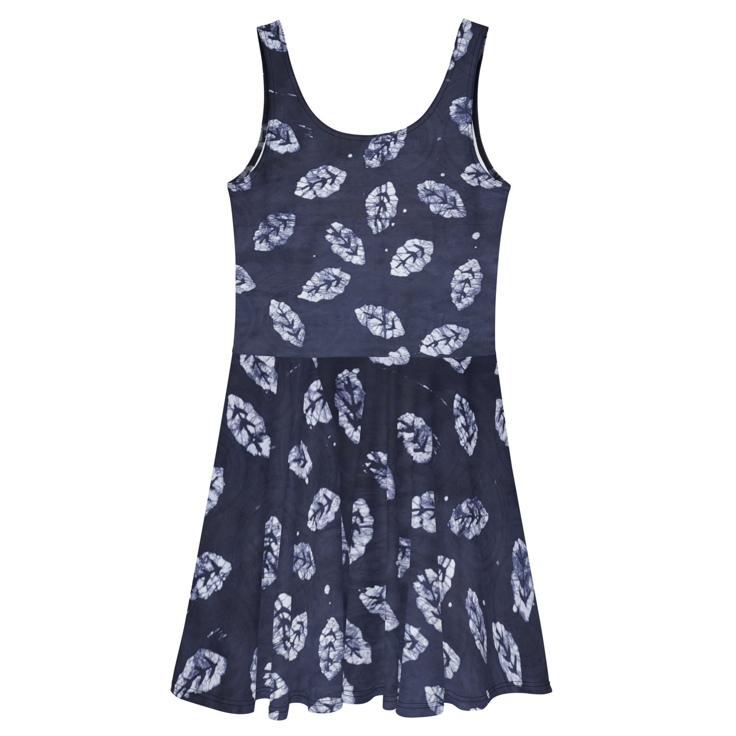 Indigo Leaf Adire Skater Dress