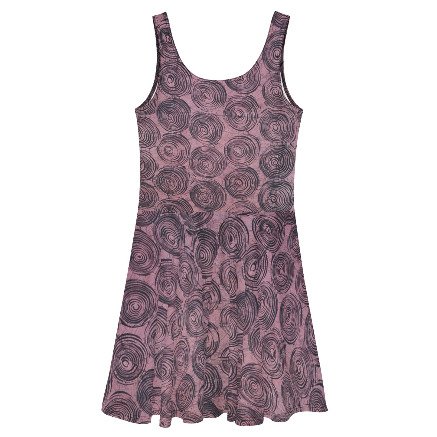 Pink & Black Swirl Adire Skater Dress