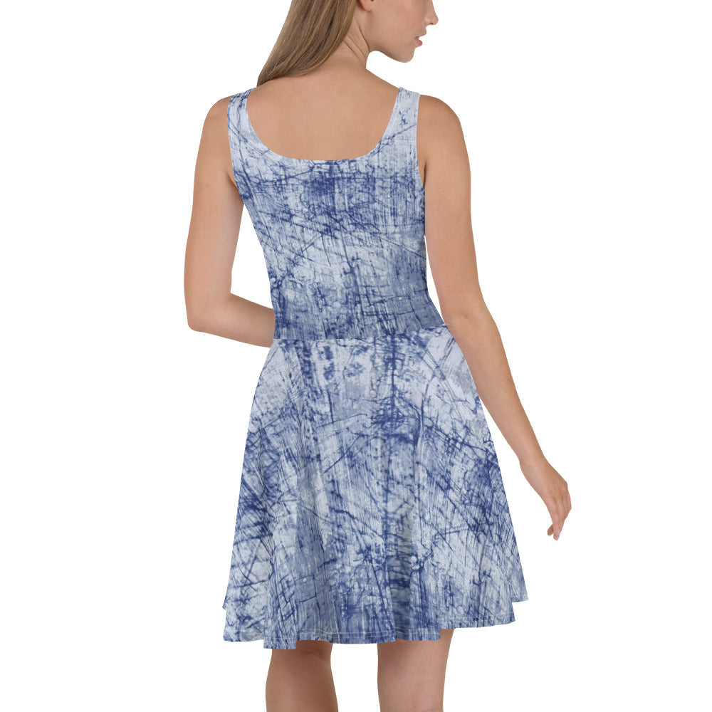 Blue Marble Adire Skater Dress