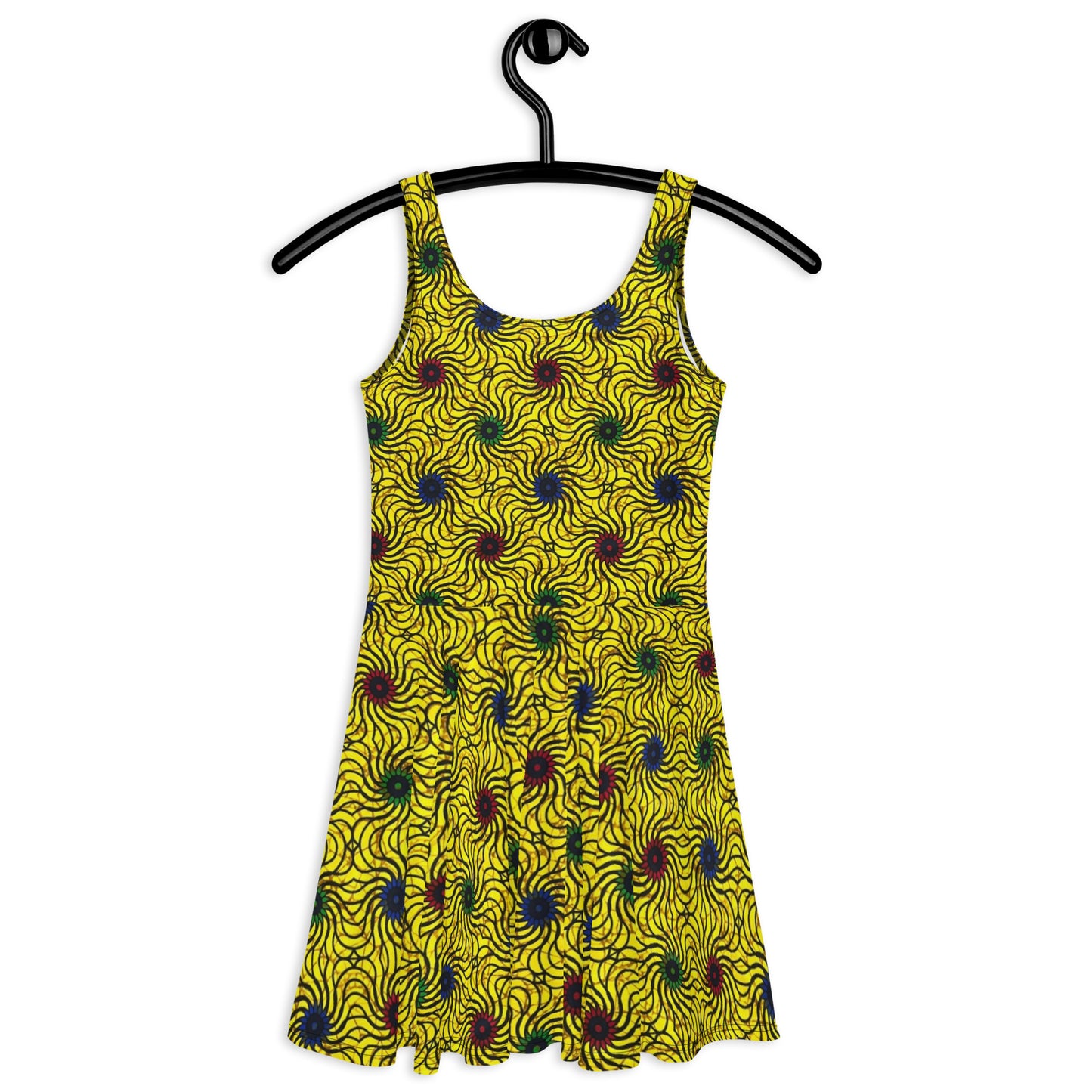 Multicolour Yellow Ankara Skater Dress