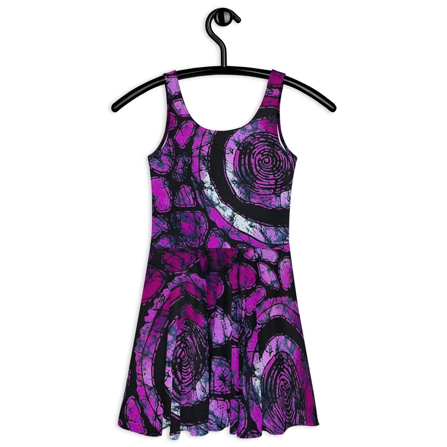 Purple Adire Skater Dress