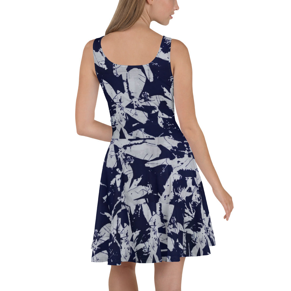 Indigo Adire Skater Dress