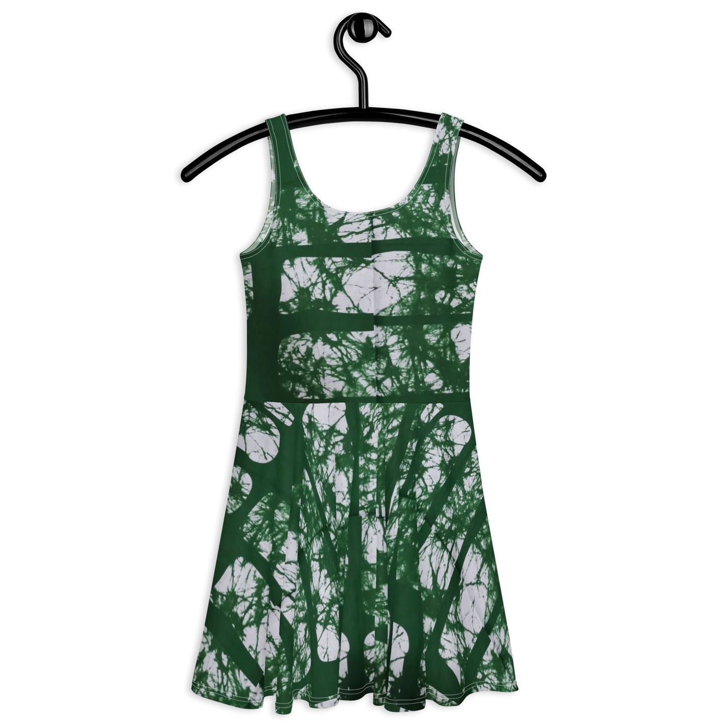 Green Adire Skater Dress