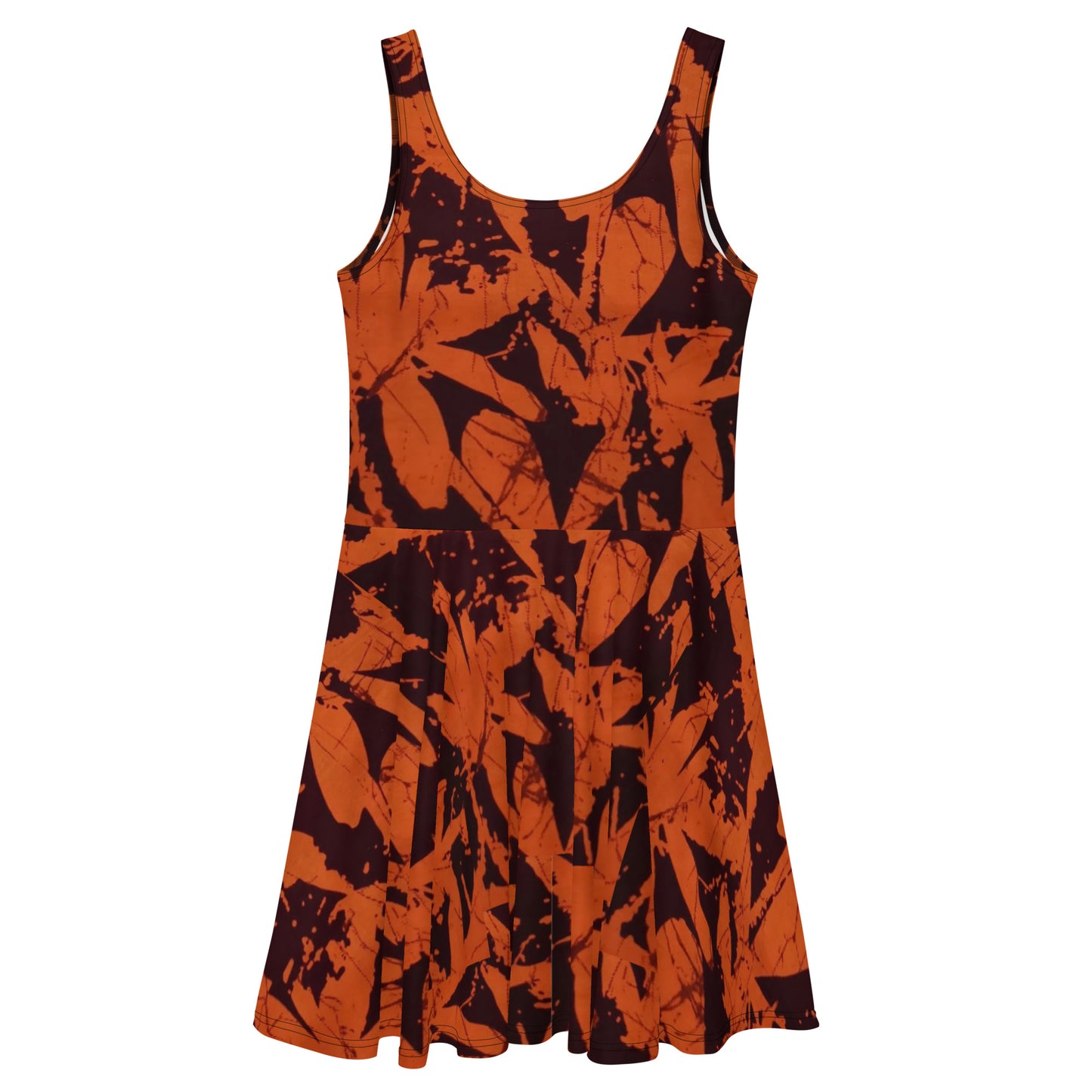 Orange Adire Skater Dress