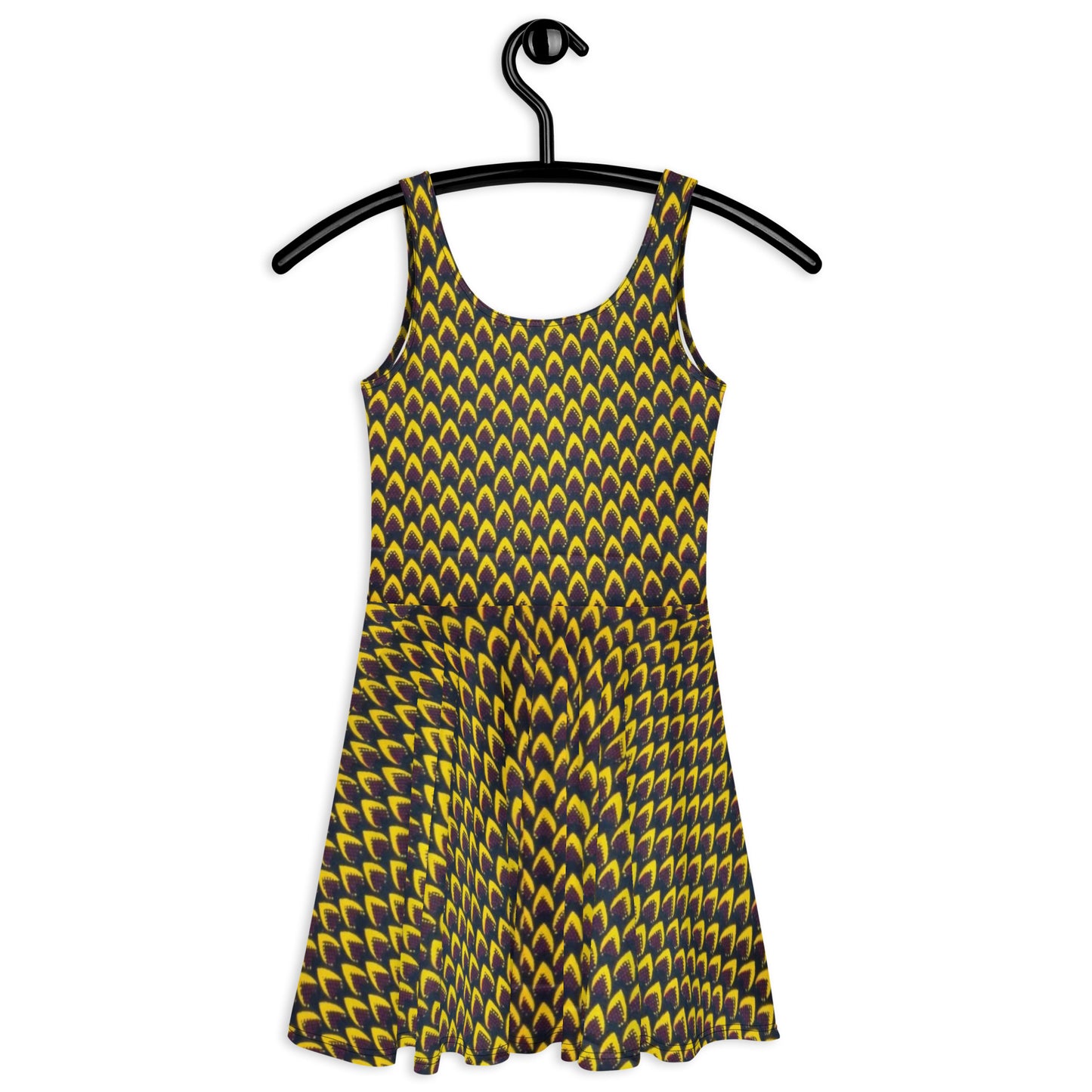 Yellow Flame Ankara Skater Dress