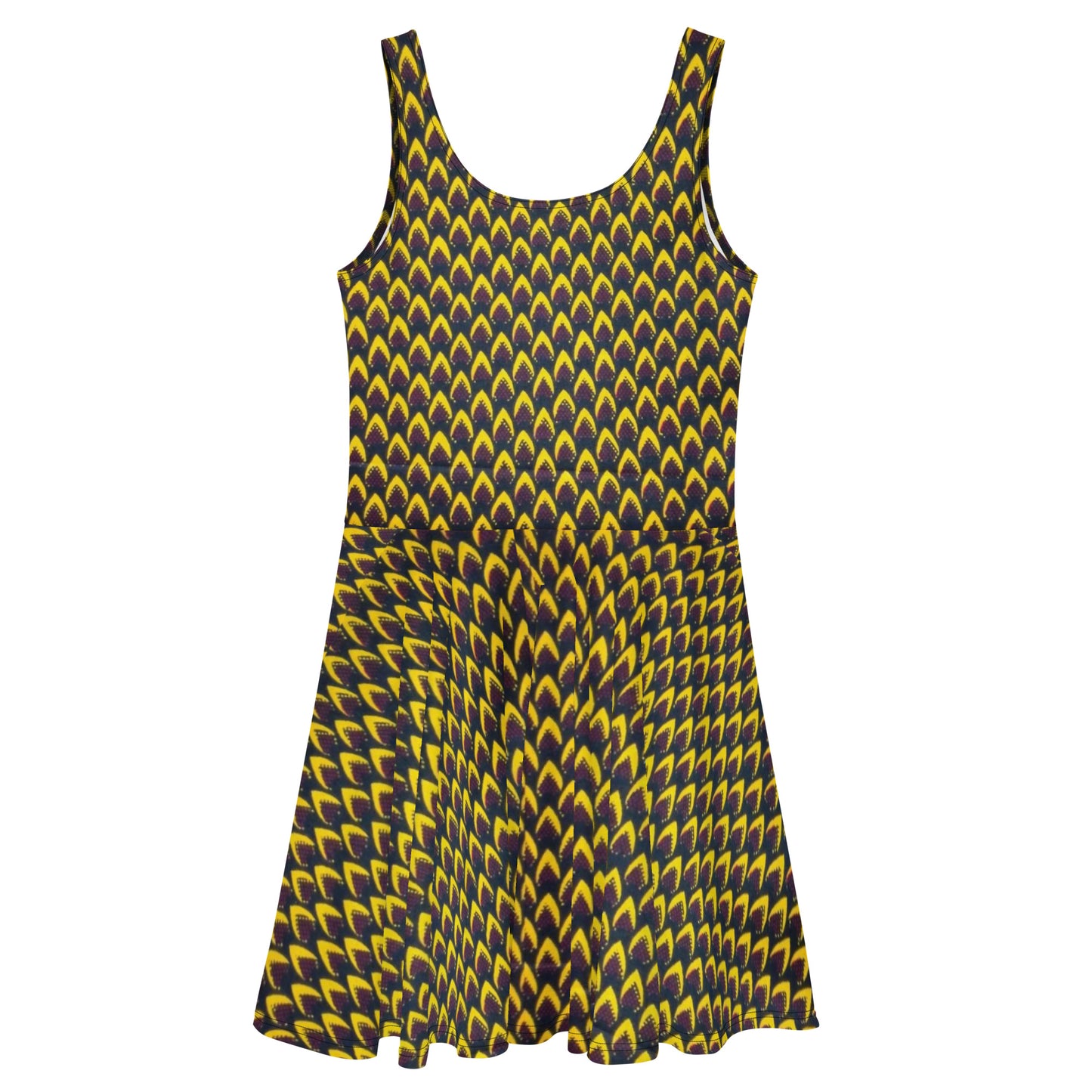 Yellow Flame Ankara Skater Dress