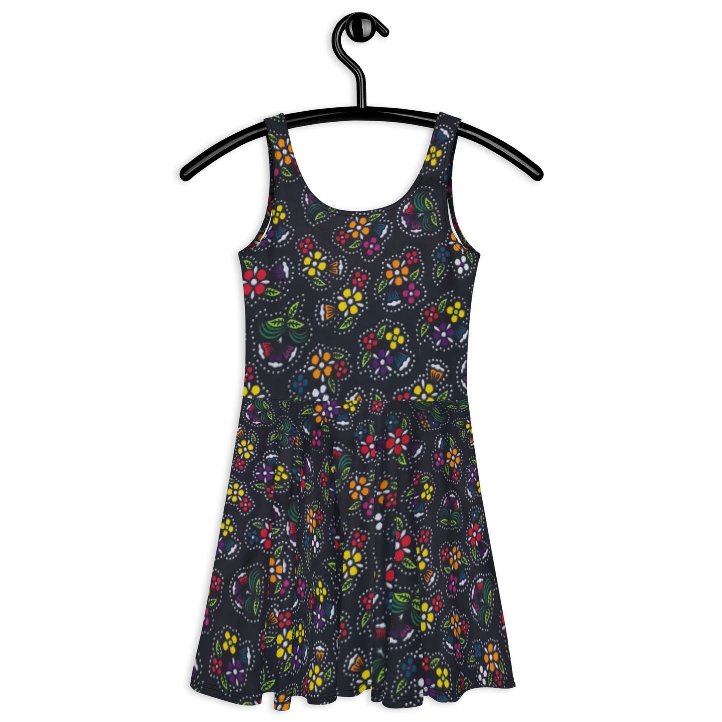 Multicolour Dark Ankara Skater Dress