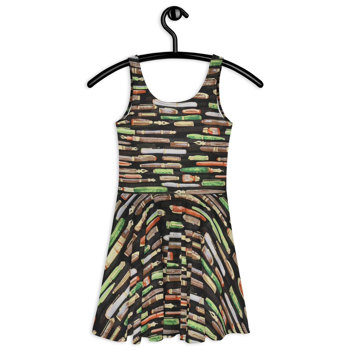 Green Pen Ankara Skater Dress