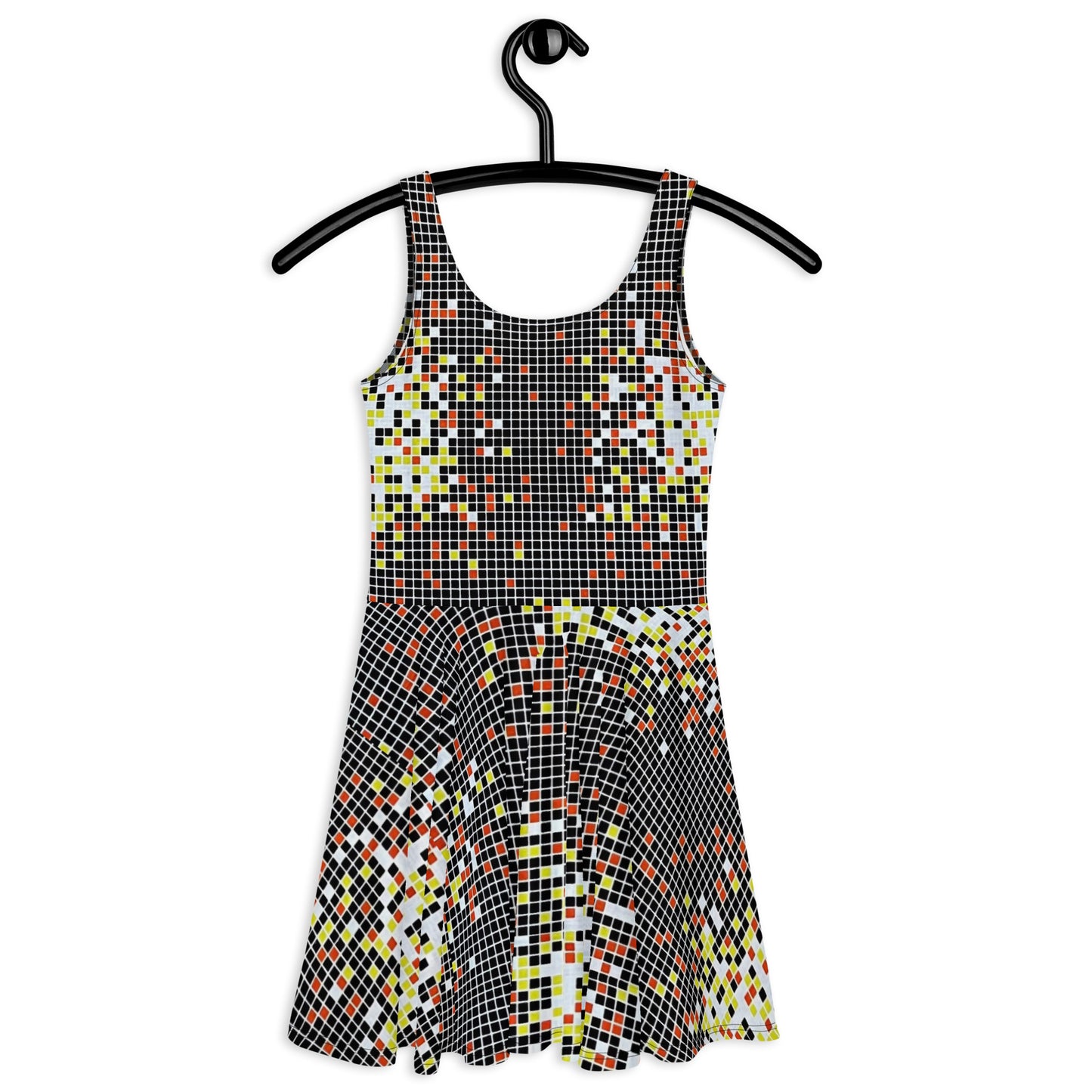 Graphic Square Ankara Skater Dress