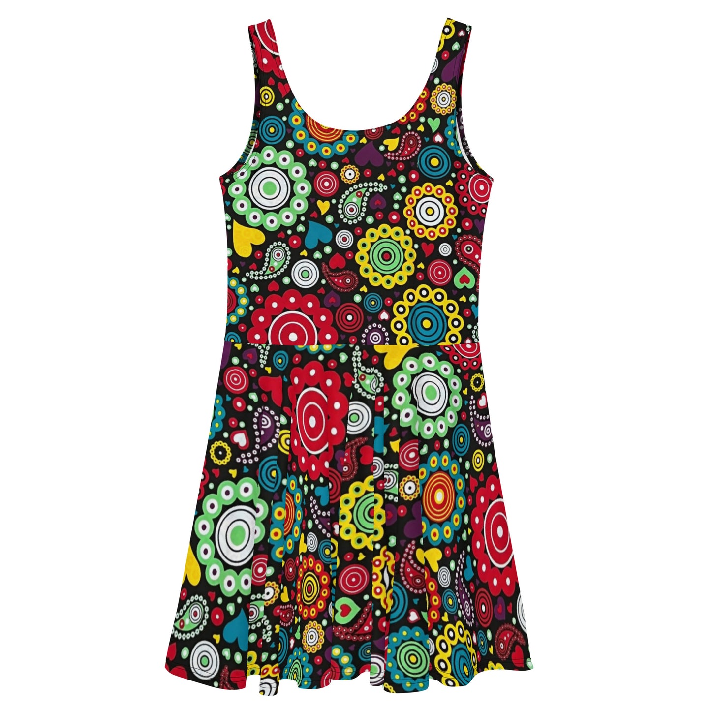 Multicolour Bloom Ankara Skater Dress