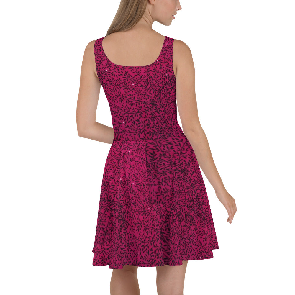 Pink Sparkle Ankara Skater Dress