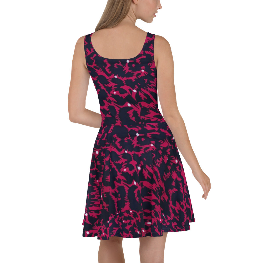 Pink Leopard Ankara Skater Dress