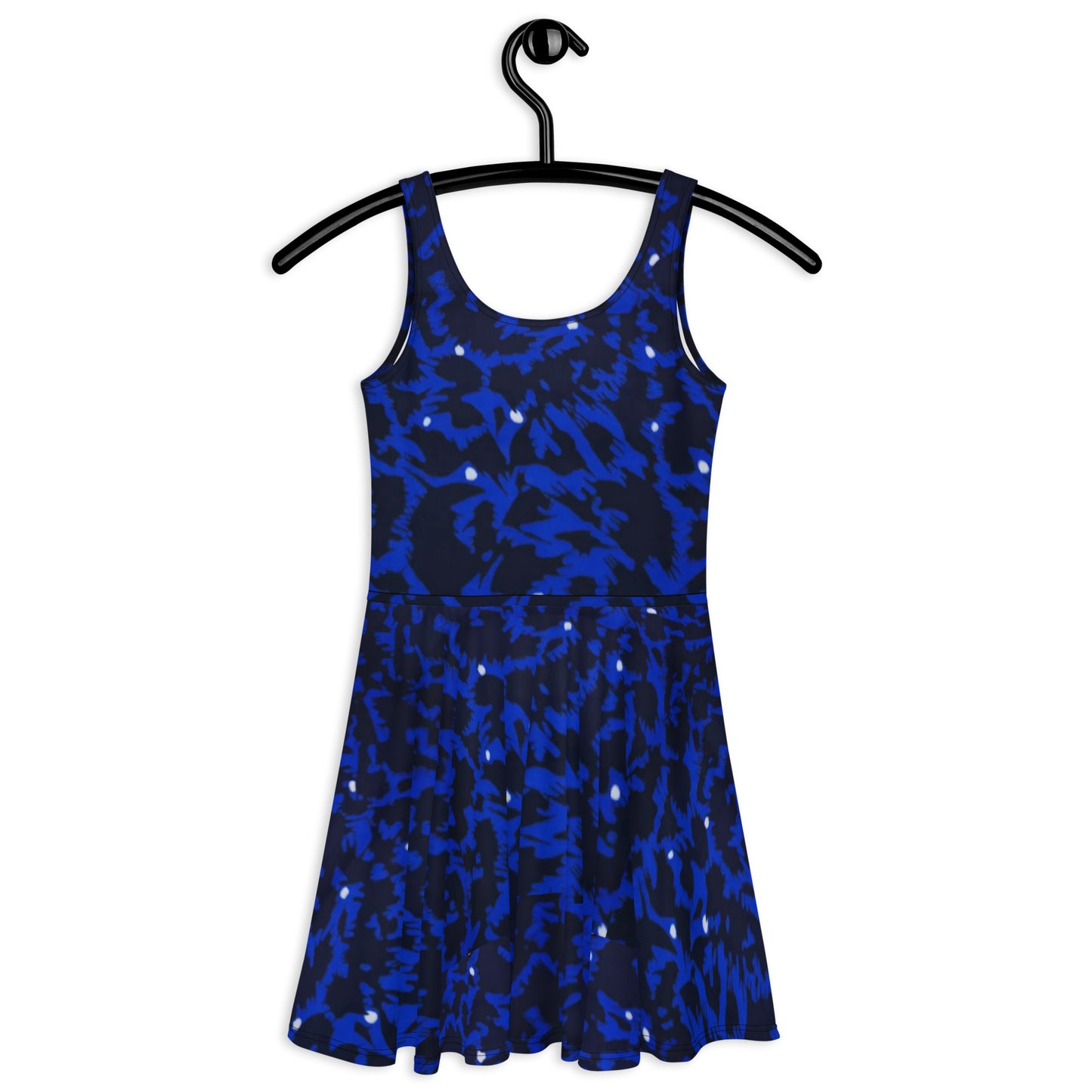 Blue Leopard Ankara Skater Dress