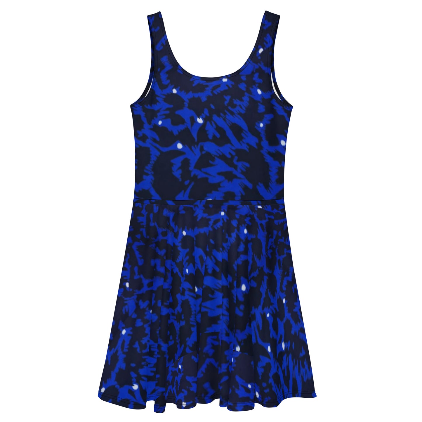 Blue Leopard Ankara Skater Dress