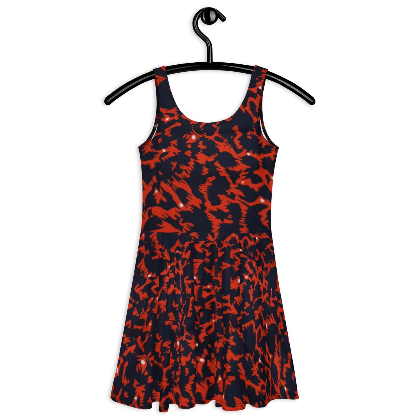 Orange Leopard Ankara Skater Dress