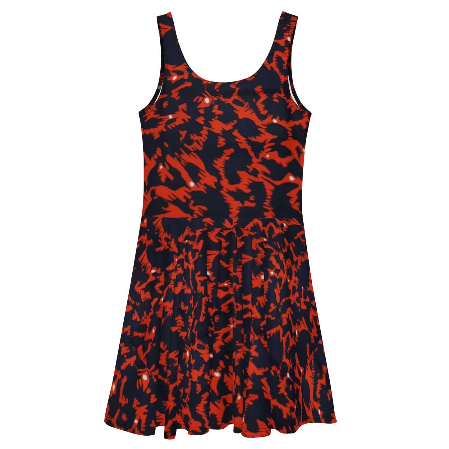 Orange Leopard Ankara Skater Dress