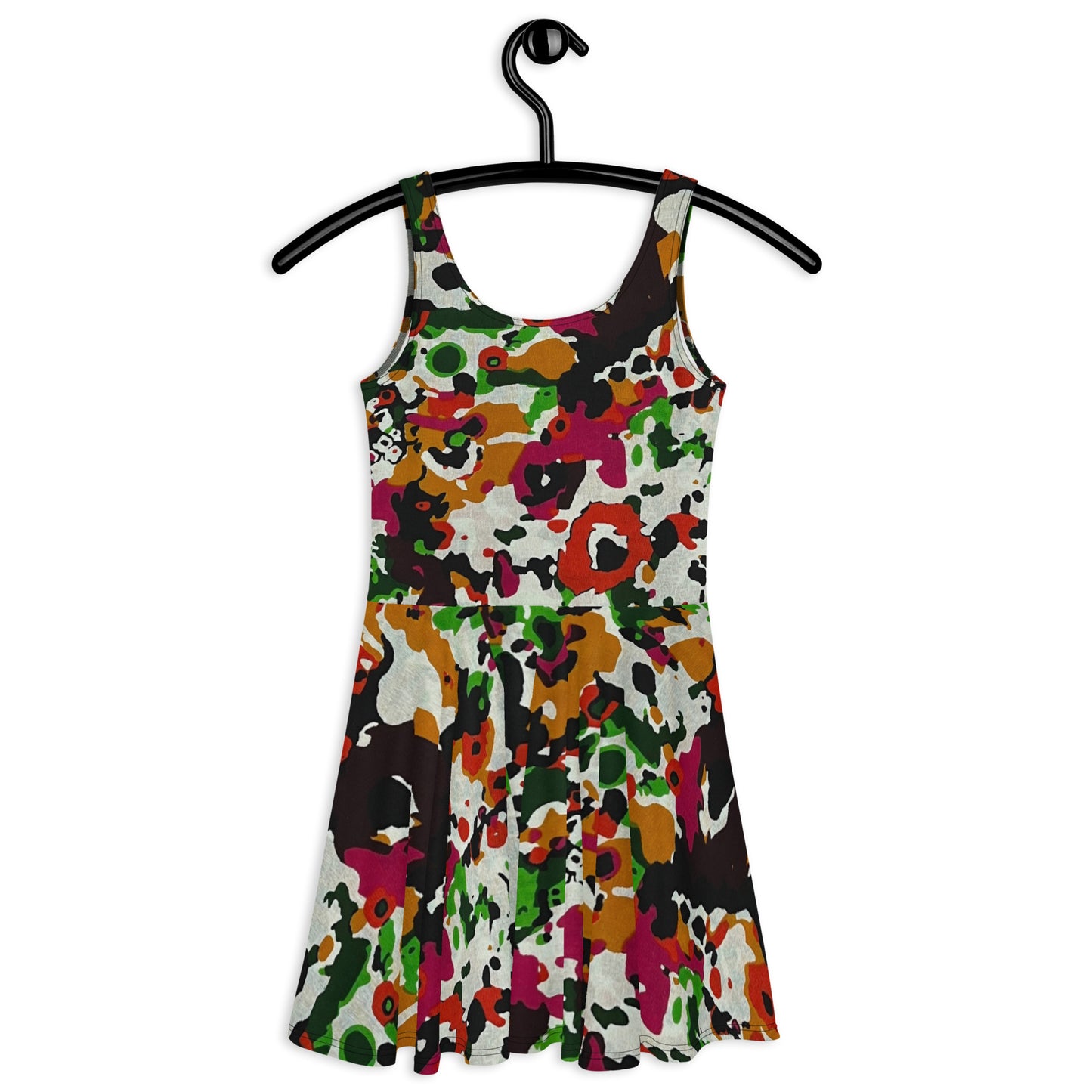 Multicolour Paint Ankara Skater Dress